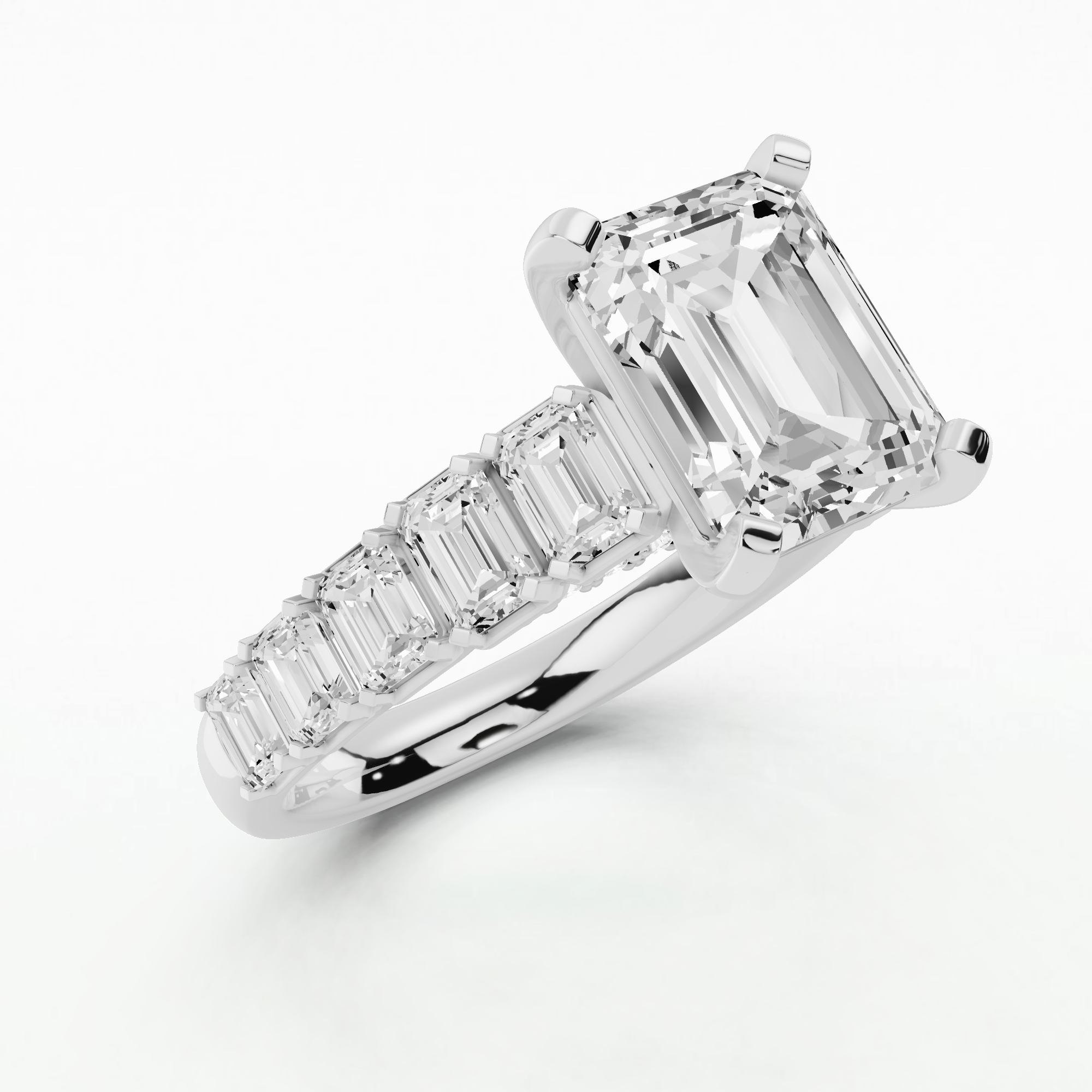 Julia Solitaire Diamond Ring-Emerald Cut