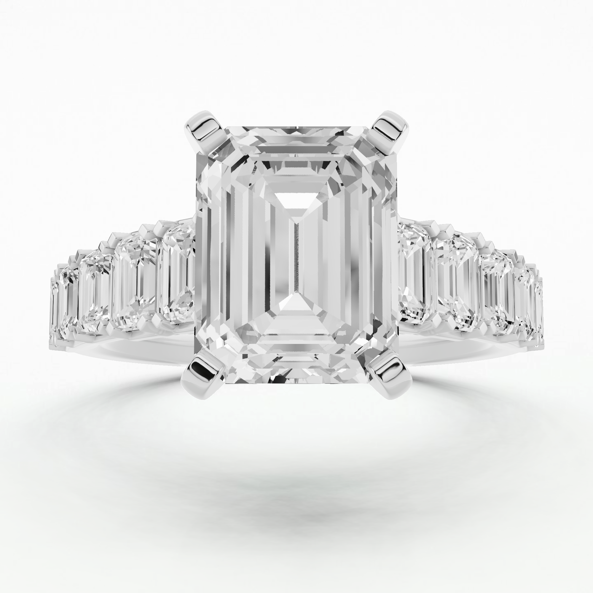 Julia Solitaire Diamond Ring-Emerald Cut