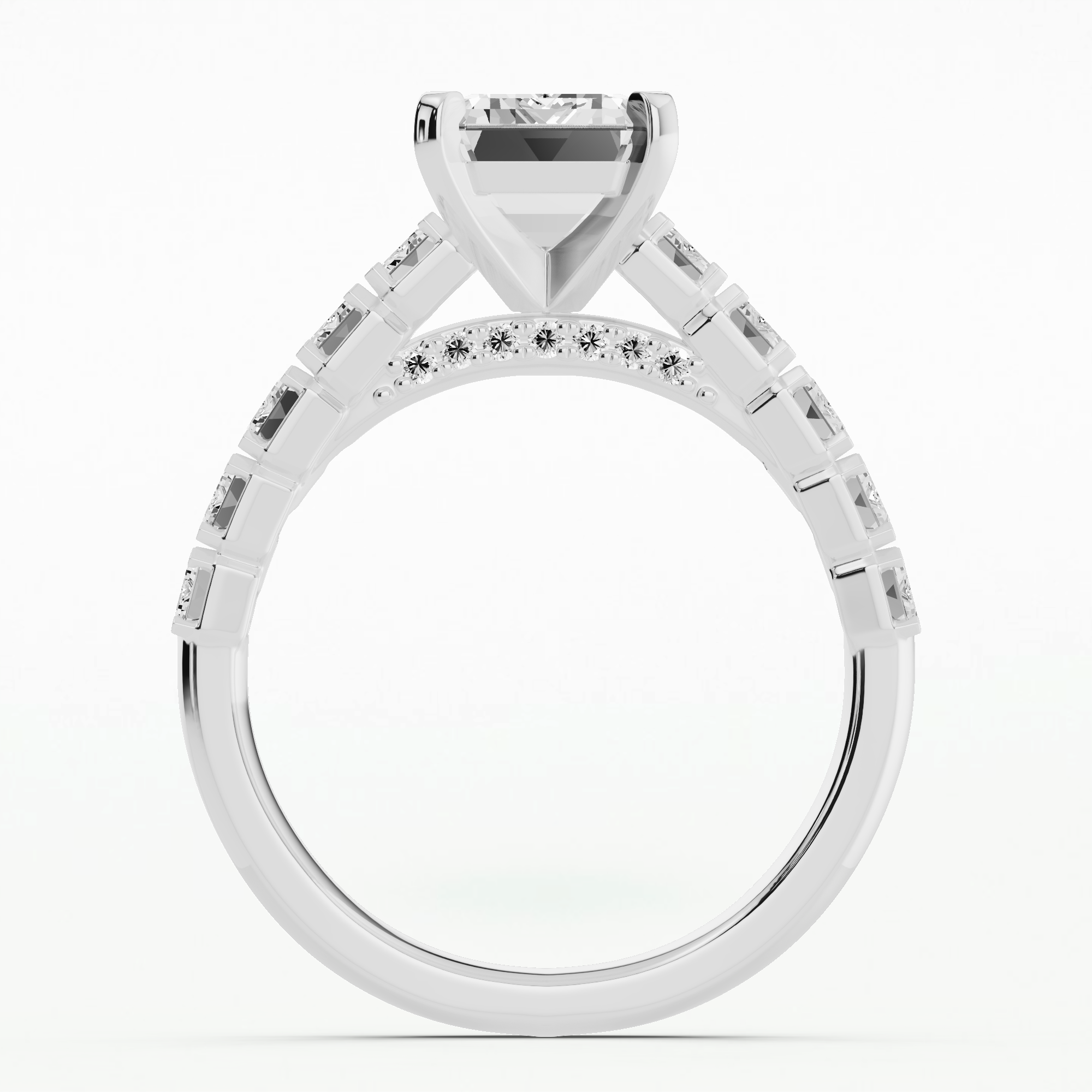 Julia Solitaire Diamond Ring-Emerald Cut