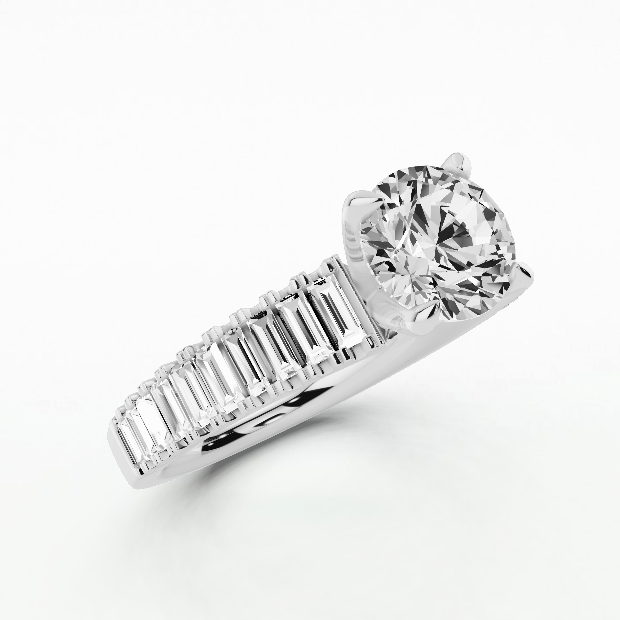 Art Deco Solitaire Diamond Ring-Round