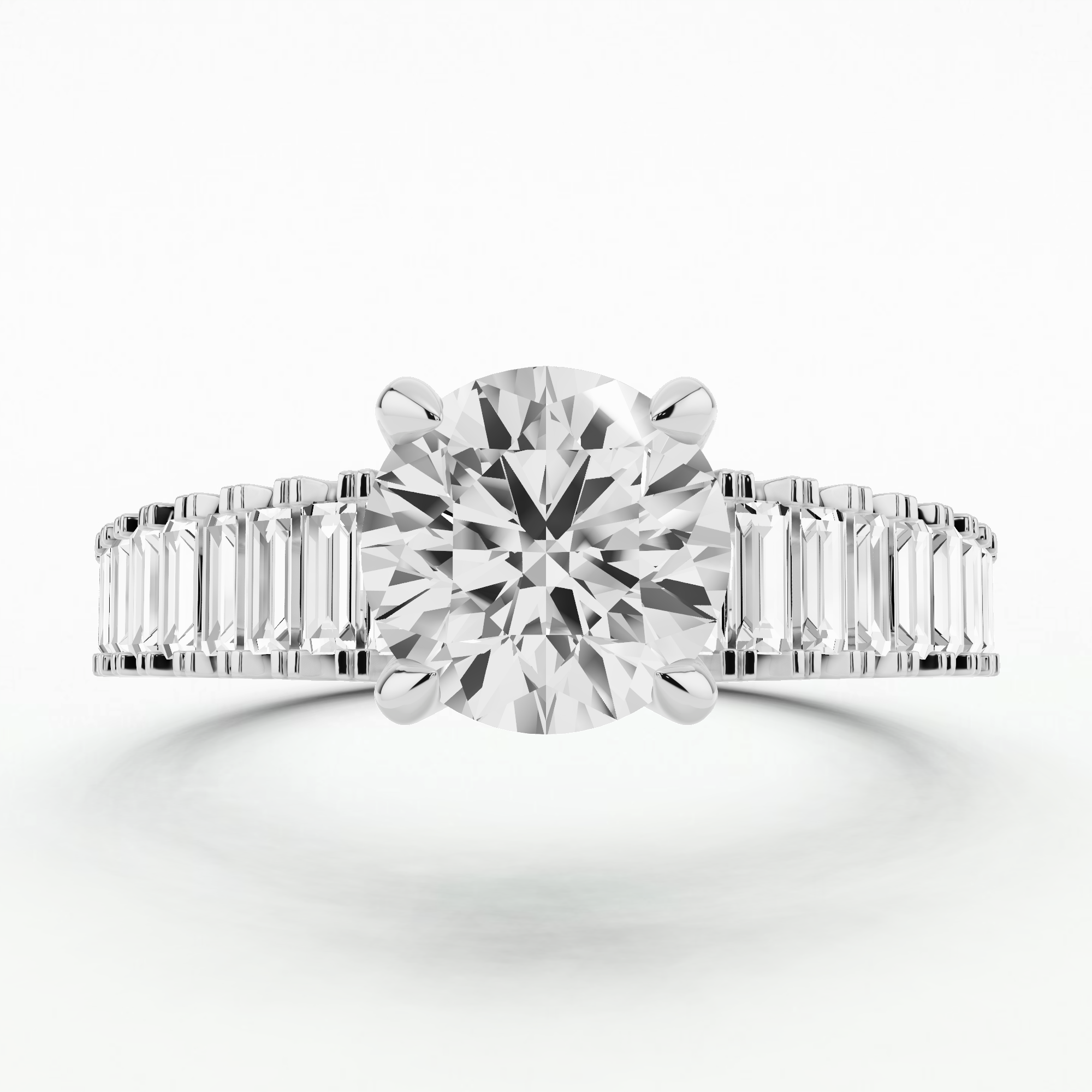 Art Deco Solitaire Diamond Ring-Round