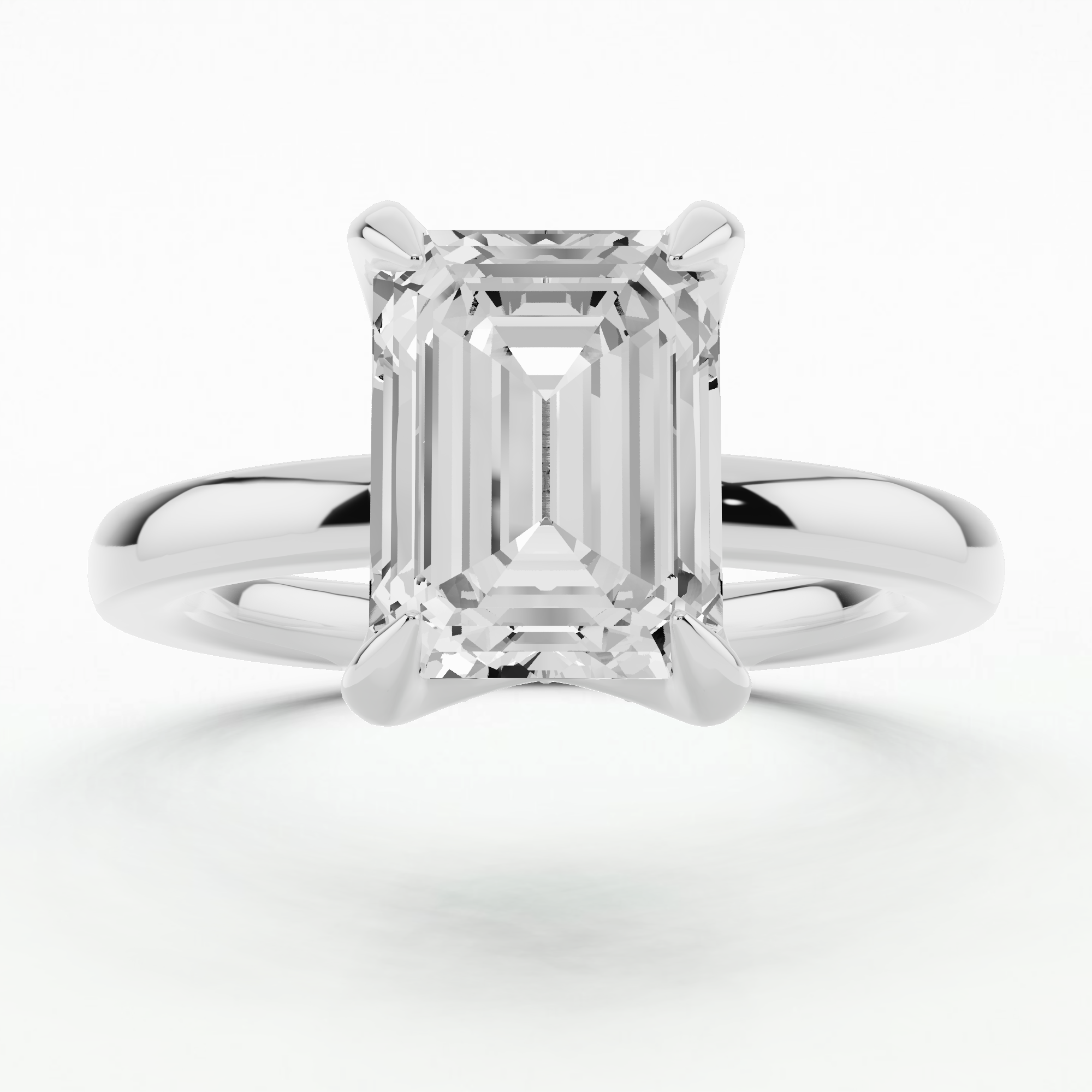 Majestic Solitaire Diamond Ring-Emerald Cut