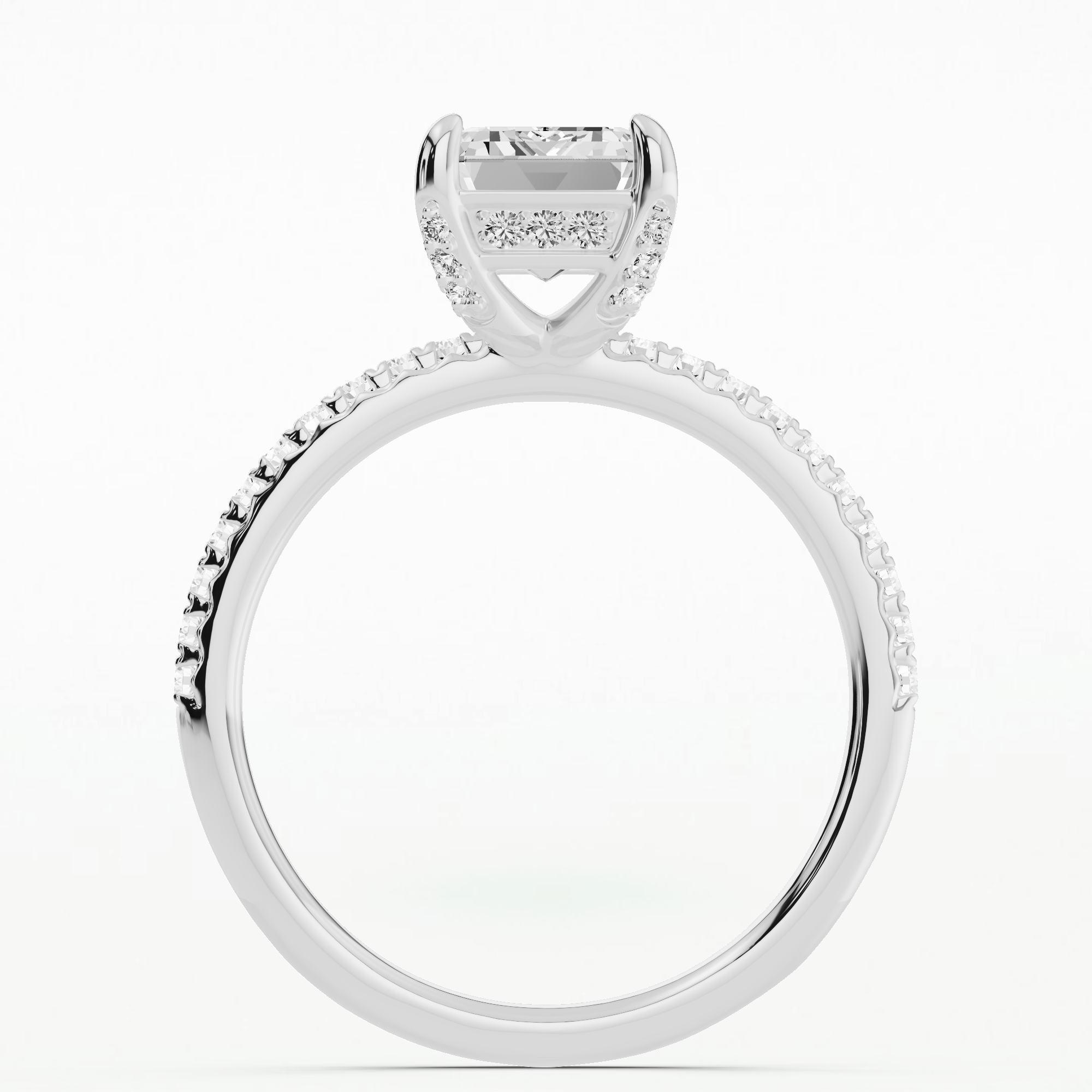 Lyra Solitaire Diamond Ring-Emerald Cut