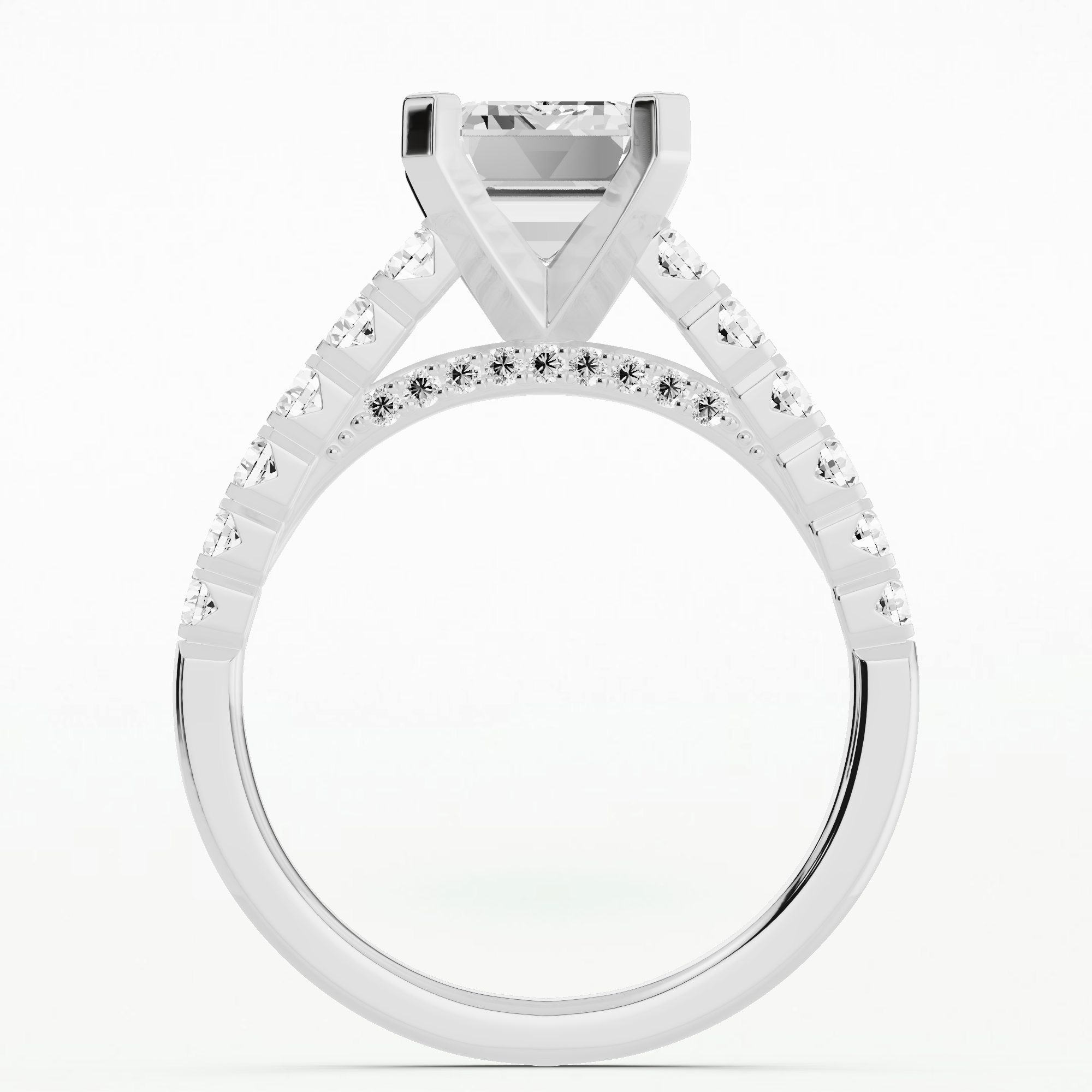 Zenith Solitaire Diamond Ring-Emerald Cut