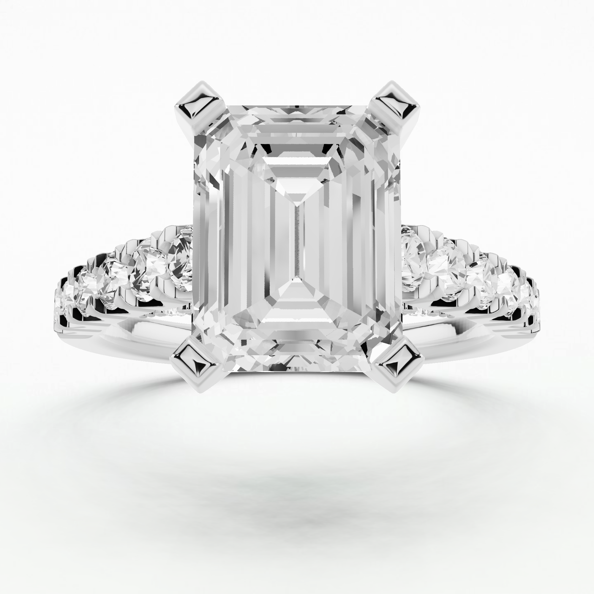 Zenith Solitaire Diamond Ring-Emerald Cut