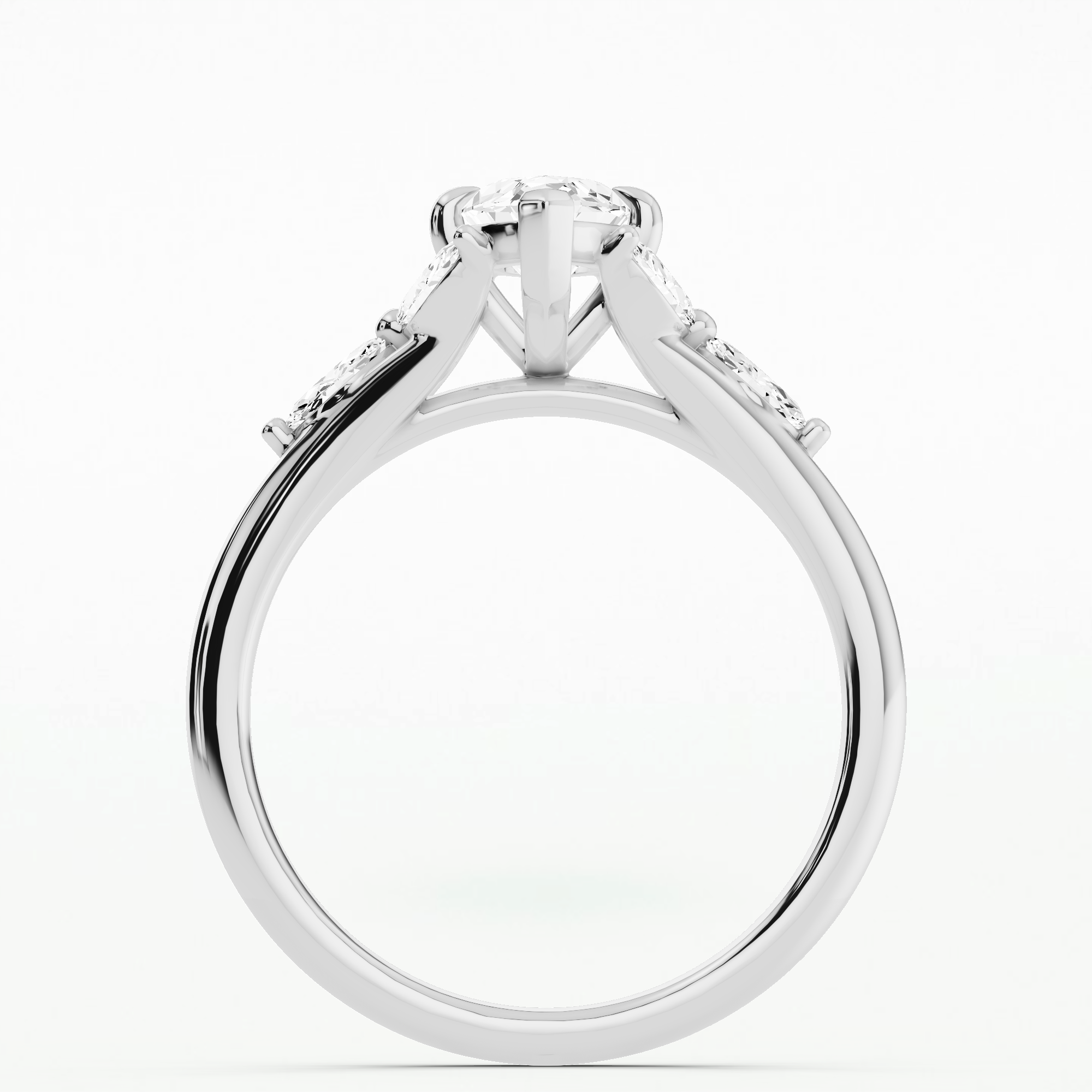 Petal Frost Diamond Fashion Ring-Marquise