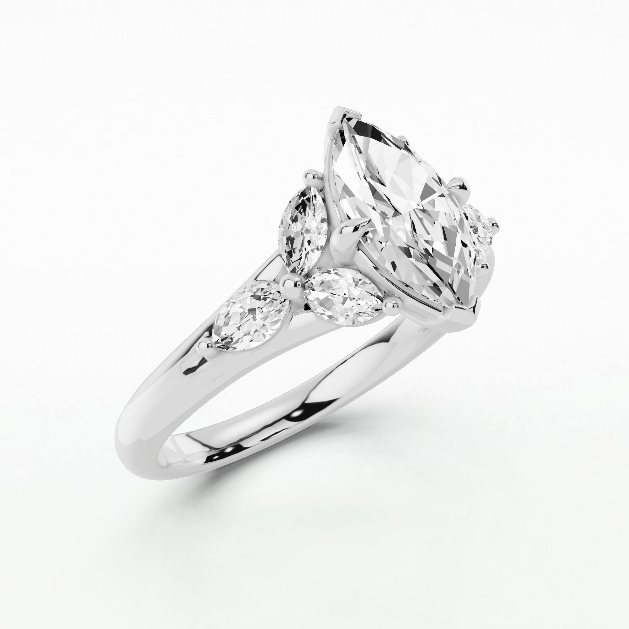 Petal Frost Diamond Fashion Ring-Marquise