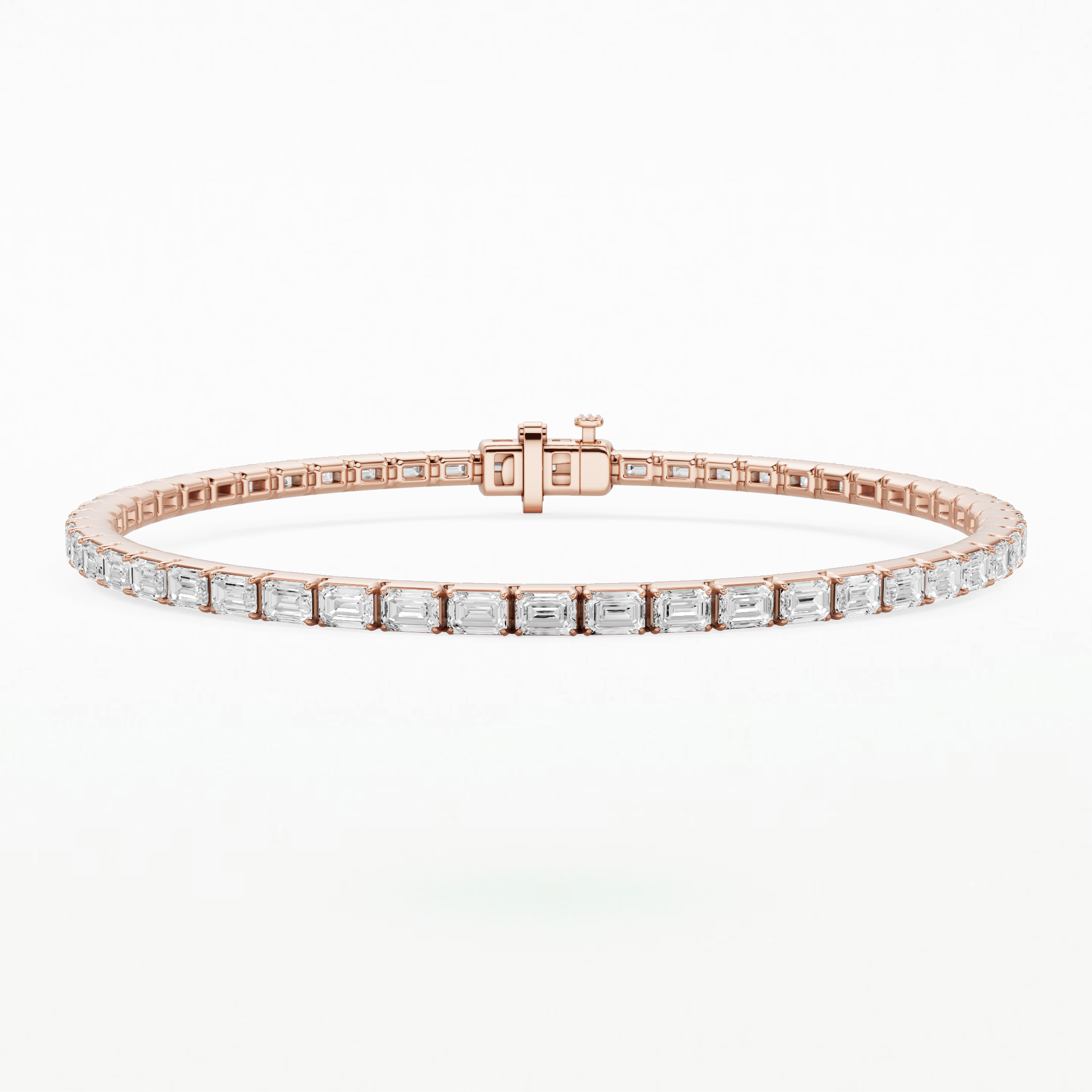 Horizontal Tennis Bracelet-Emerald Cut