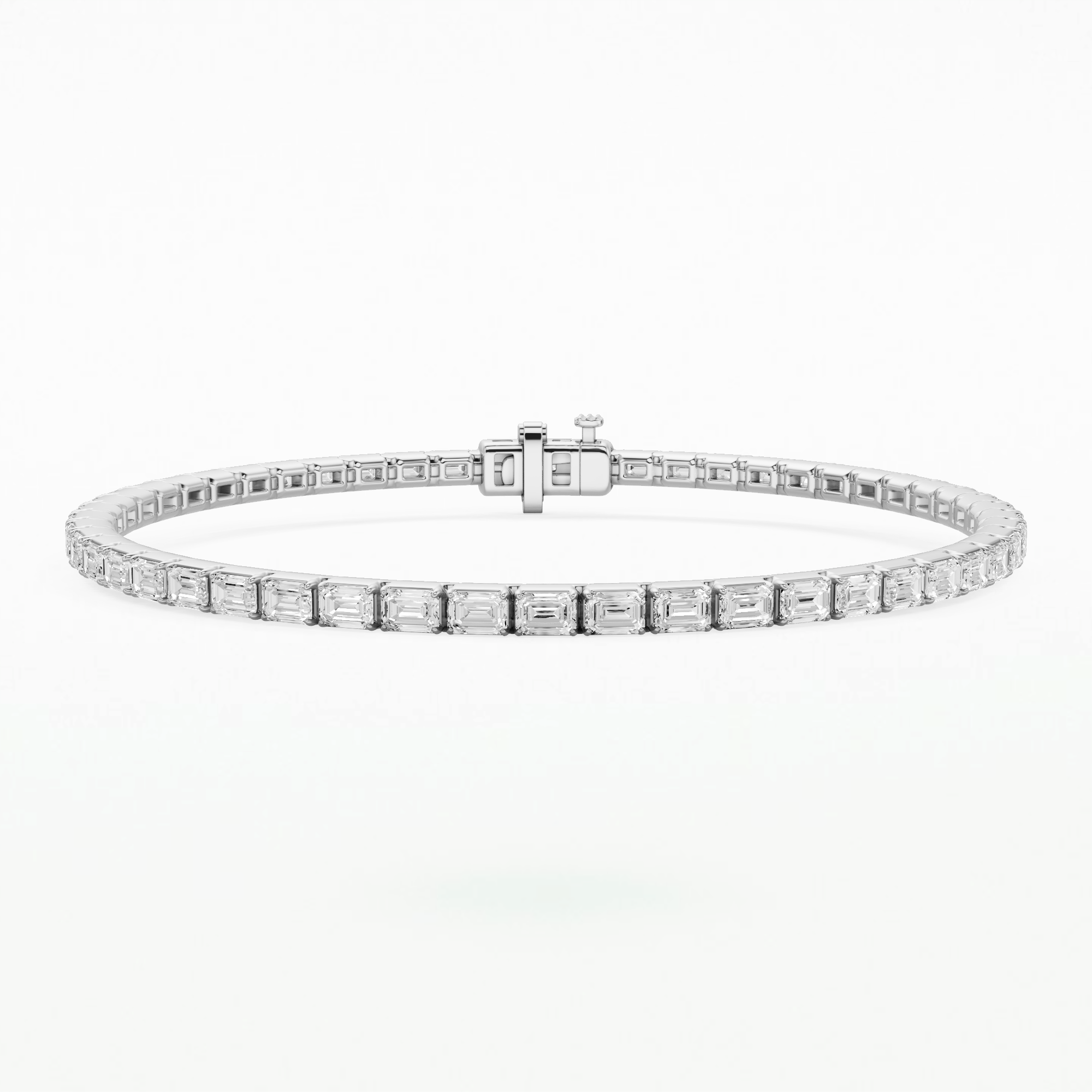 Horizontal Tennis Bracelet-Emerald Cut