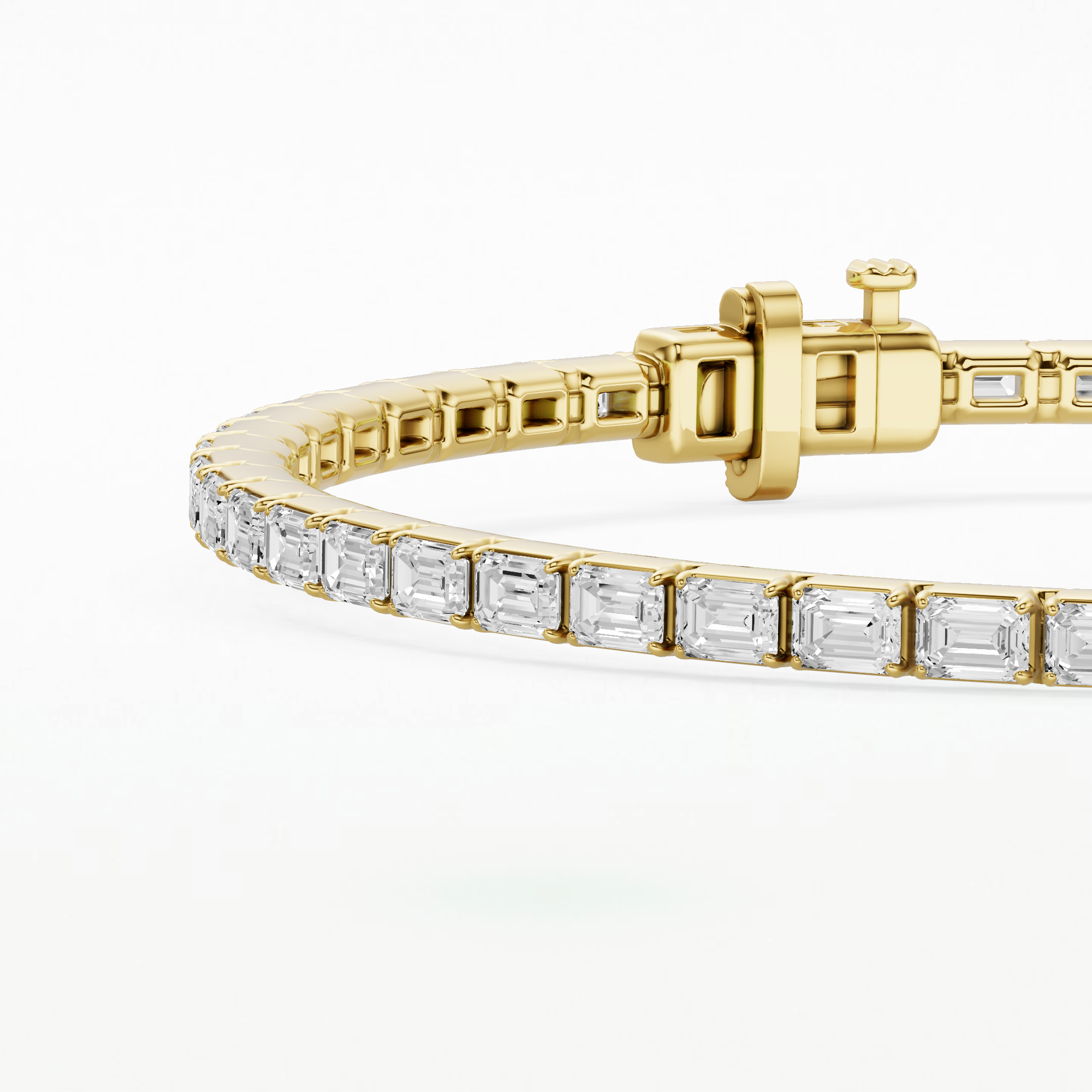 Horizontal Tennis Bracelet-Emerald Cut