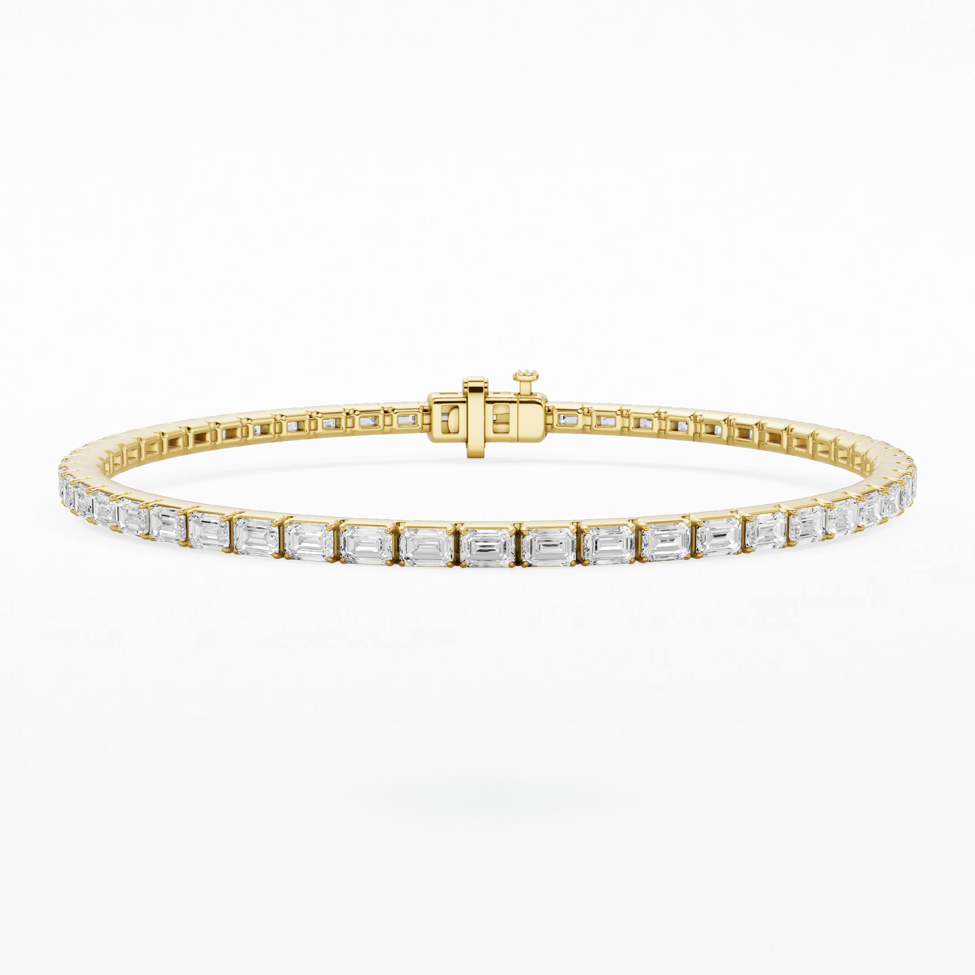 Horizontal Tennis Bracelet-Emerald Cut