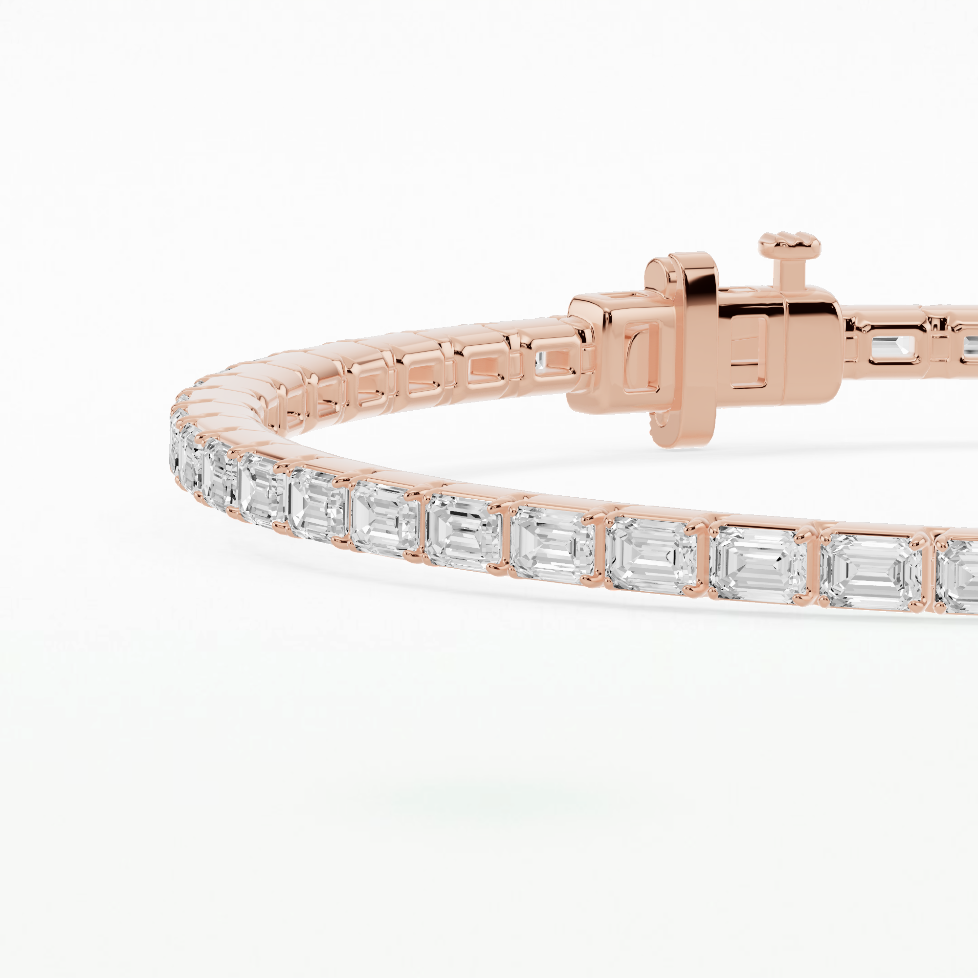Horizontal Tennis Bracelet-Emerald Cut