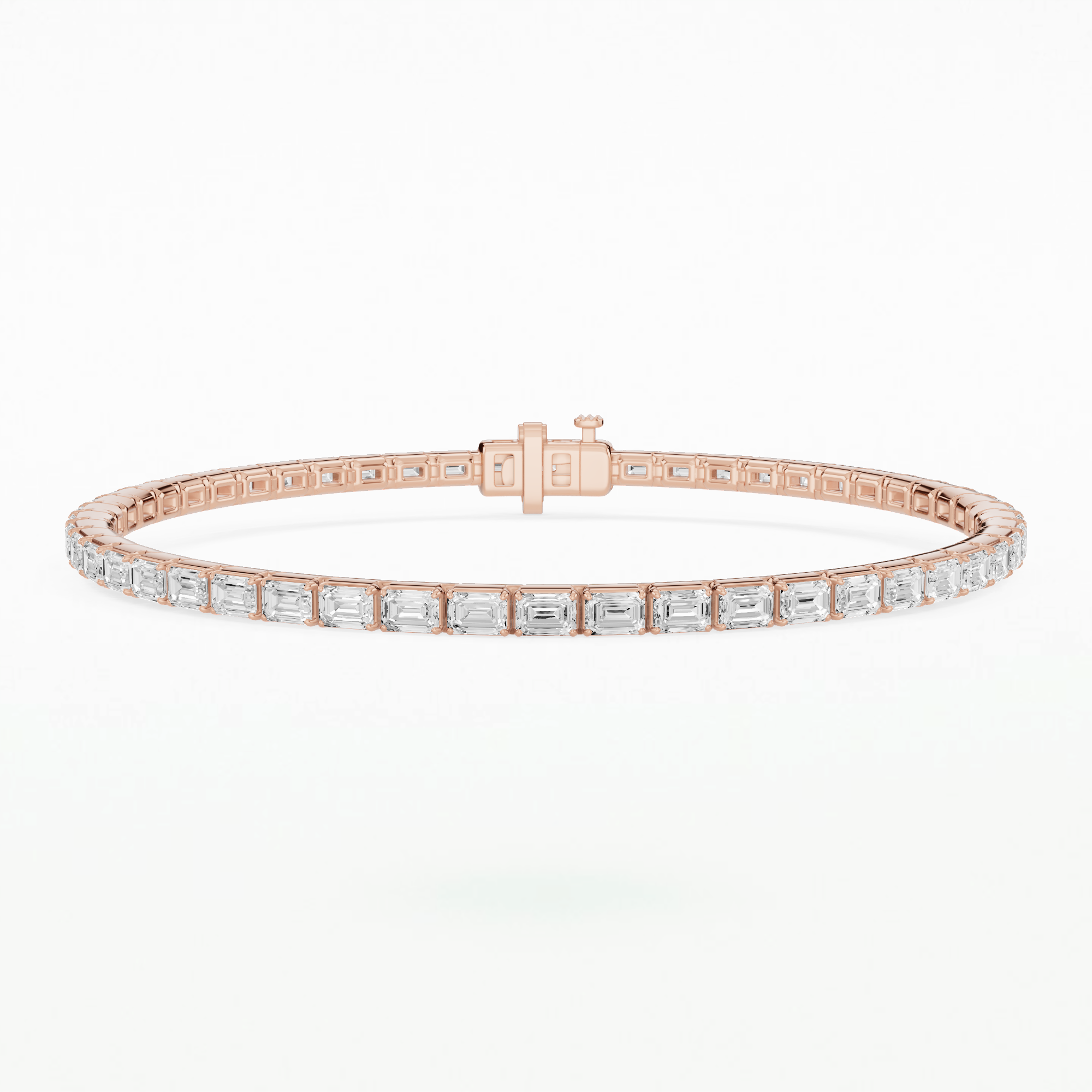 Horizontal Tennis Bracelet-Emerald Cut