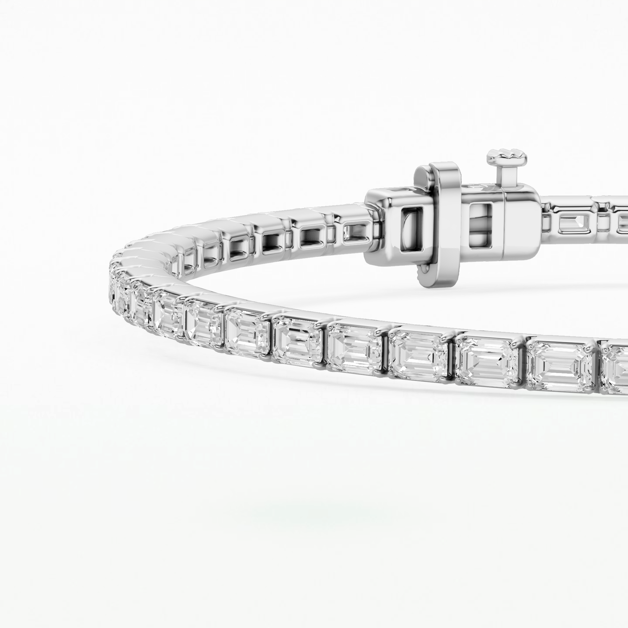 Horizontal Tennis Bracelet-Emerald Cut