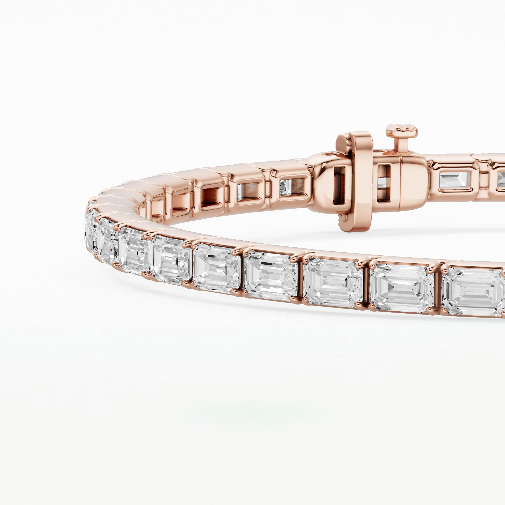 Horizontal Tennis Bracelet-Emerald Cut