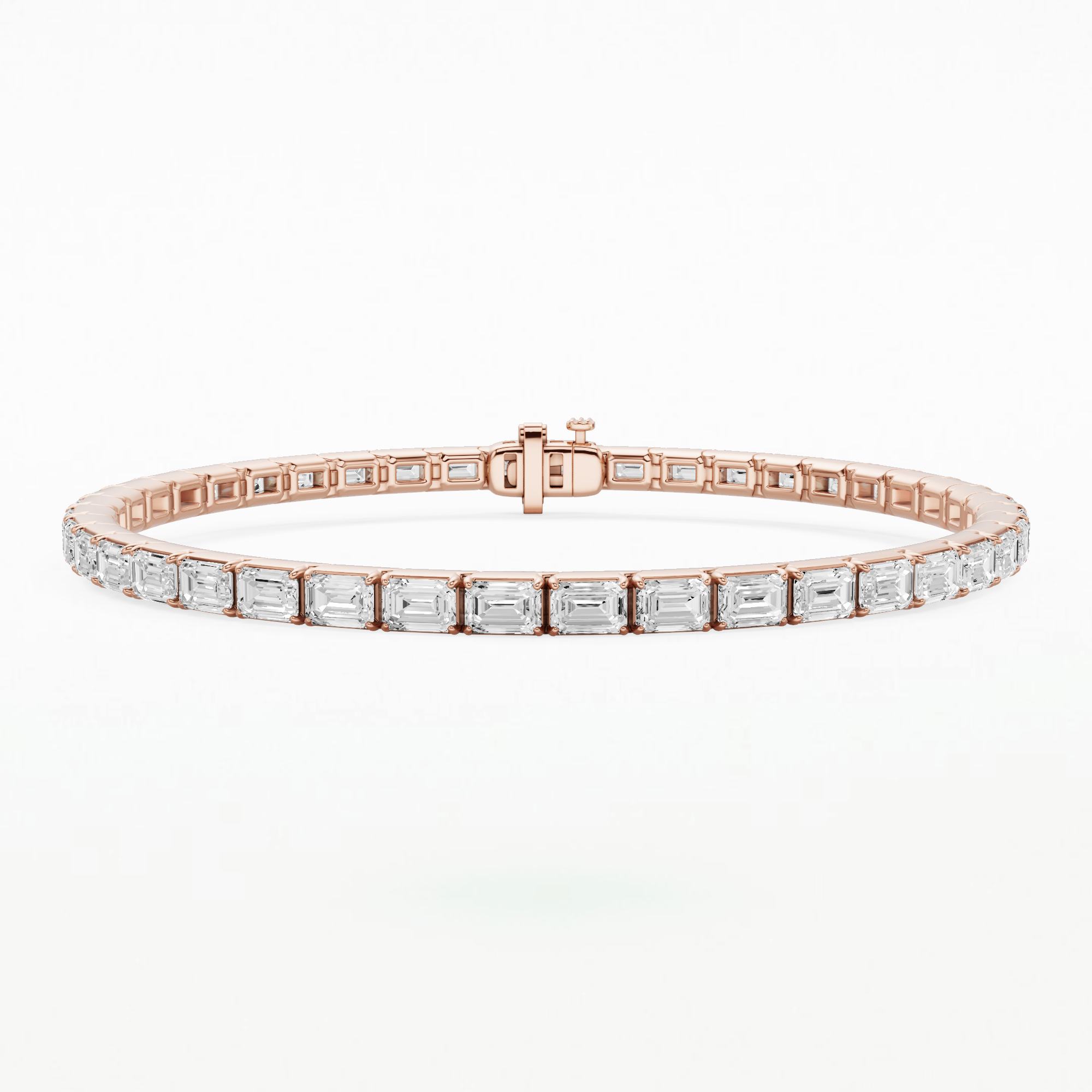 Horizontal Tennis Bracelet-Emerald Cut