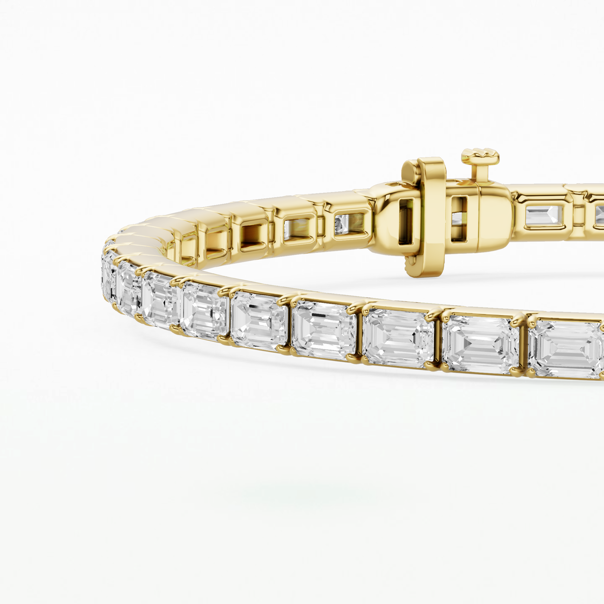 Horizontal Tennis Bracelet-Emerald Cut