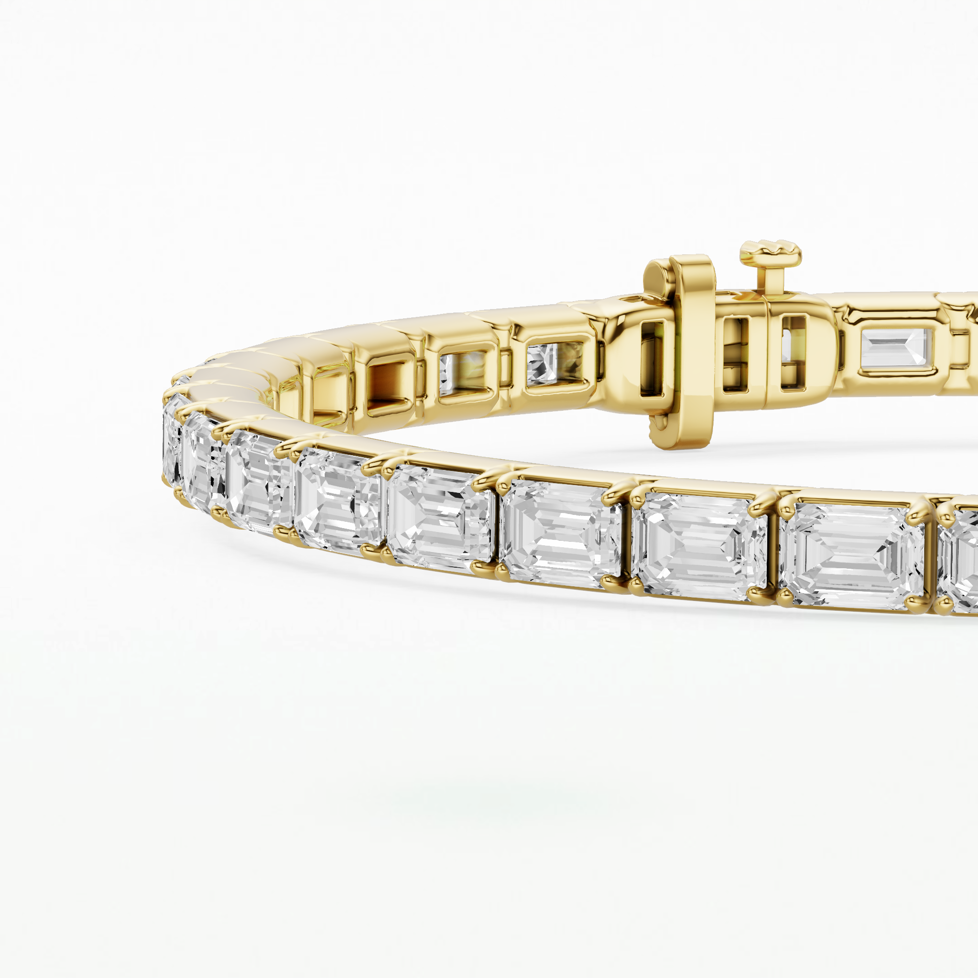 Horizontal Tennis Bracelet-Emerald Cut