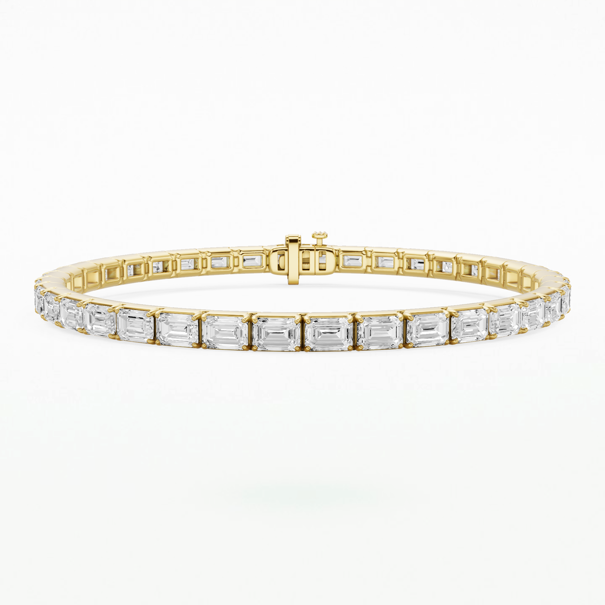 Horizontal Tennis Bracelet-Emerald Cut