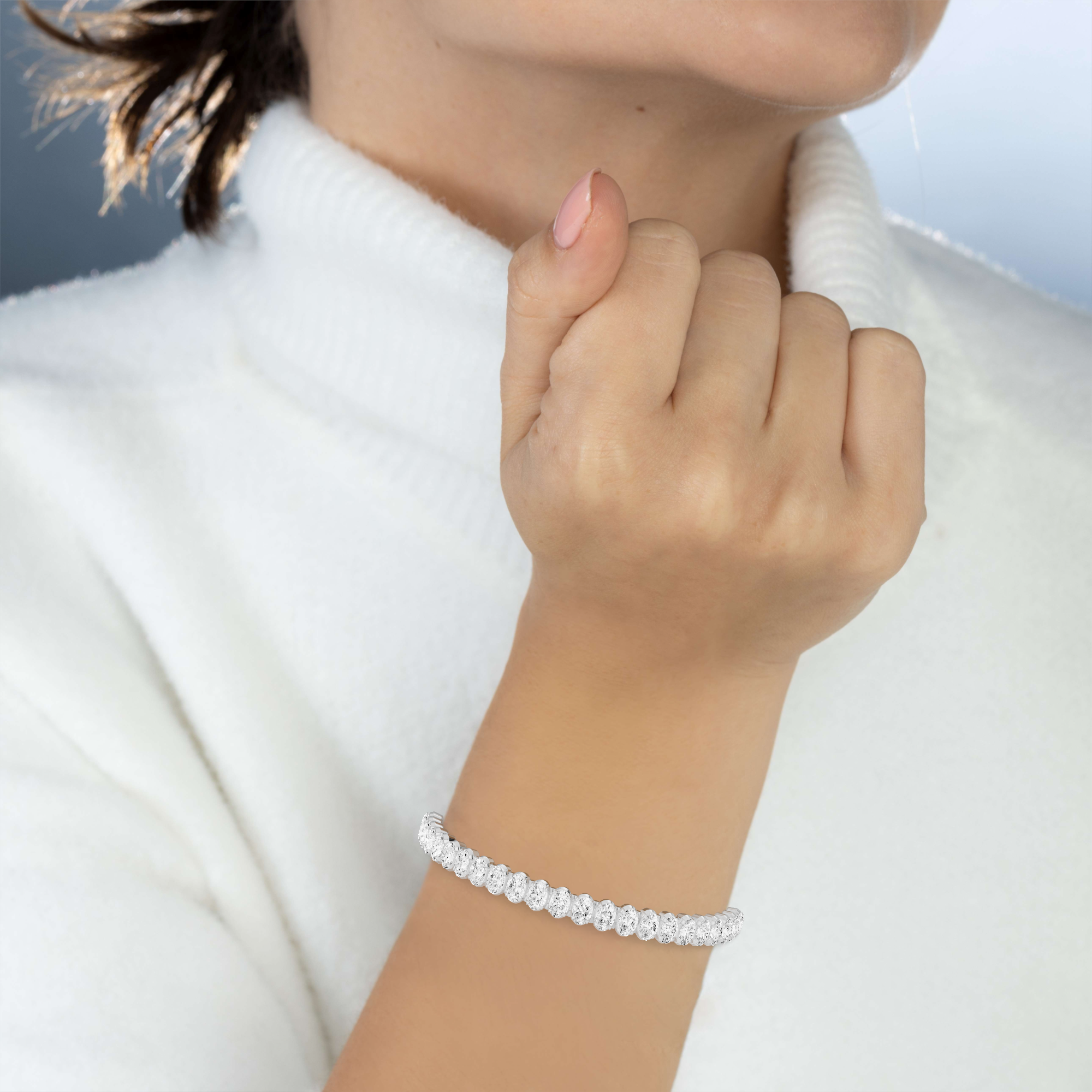 Le Chocolat Tennis Bracelet-Oval