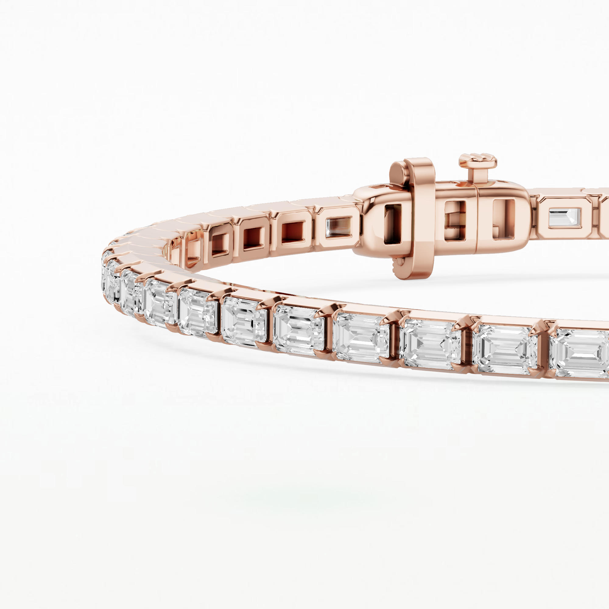 Le Chocolat Horizontal Tennis Bracelet-Emerald Cut