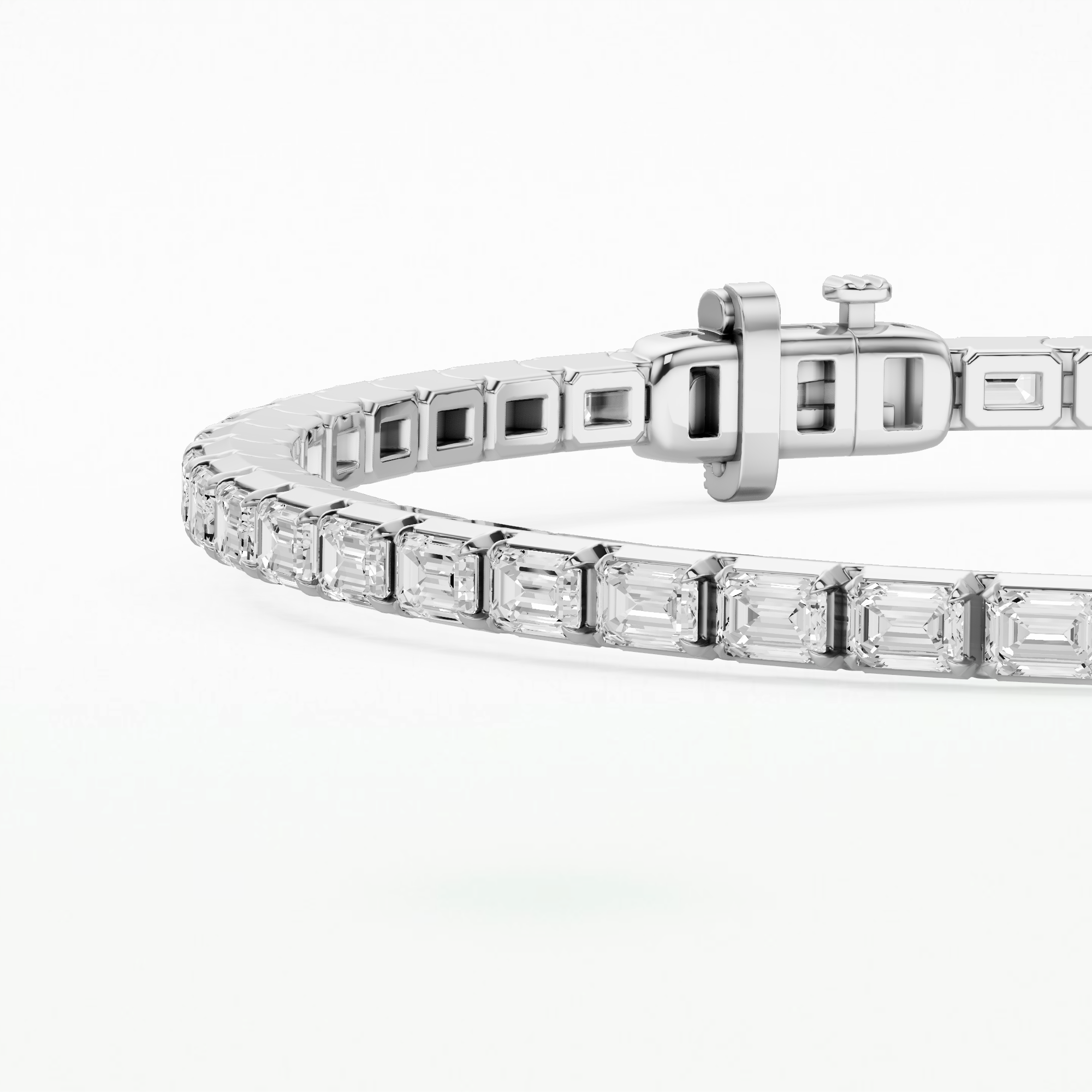 Le Chocolat Horizontal Tennis Bracelet-Emerald Cut