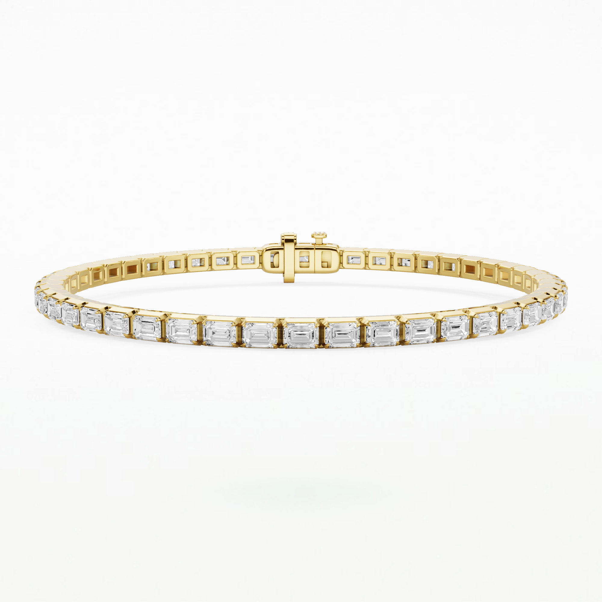 Le Chocolat Horizontal Tennis Bracelet-Emerald Cut