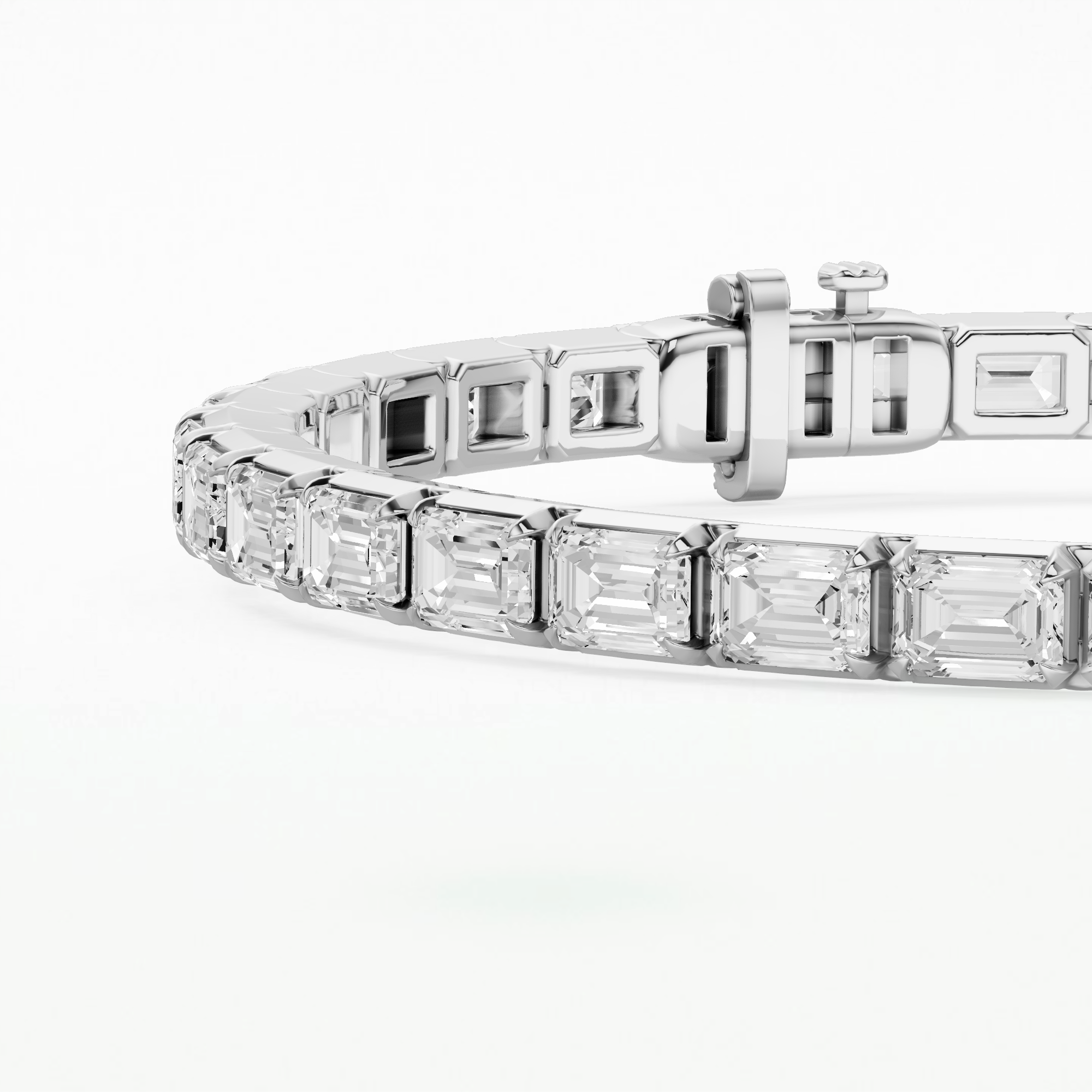 Le Chocolat Horizontal Tennis Bracelet-Emerald Cut