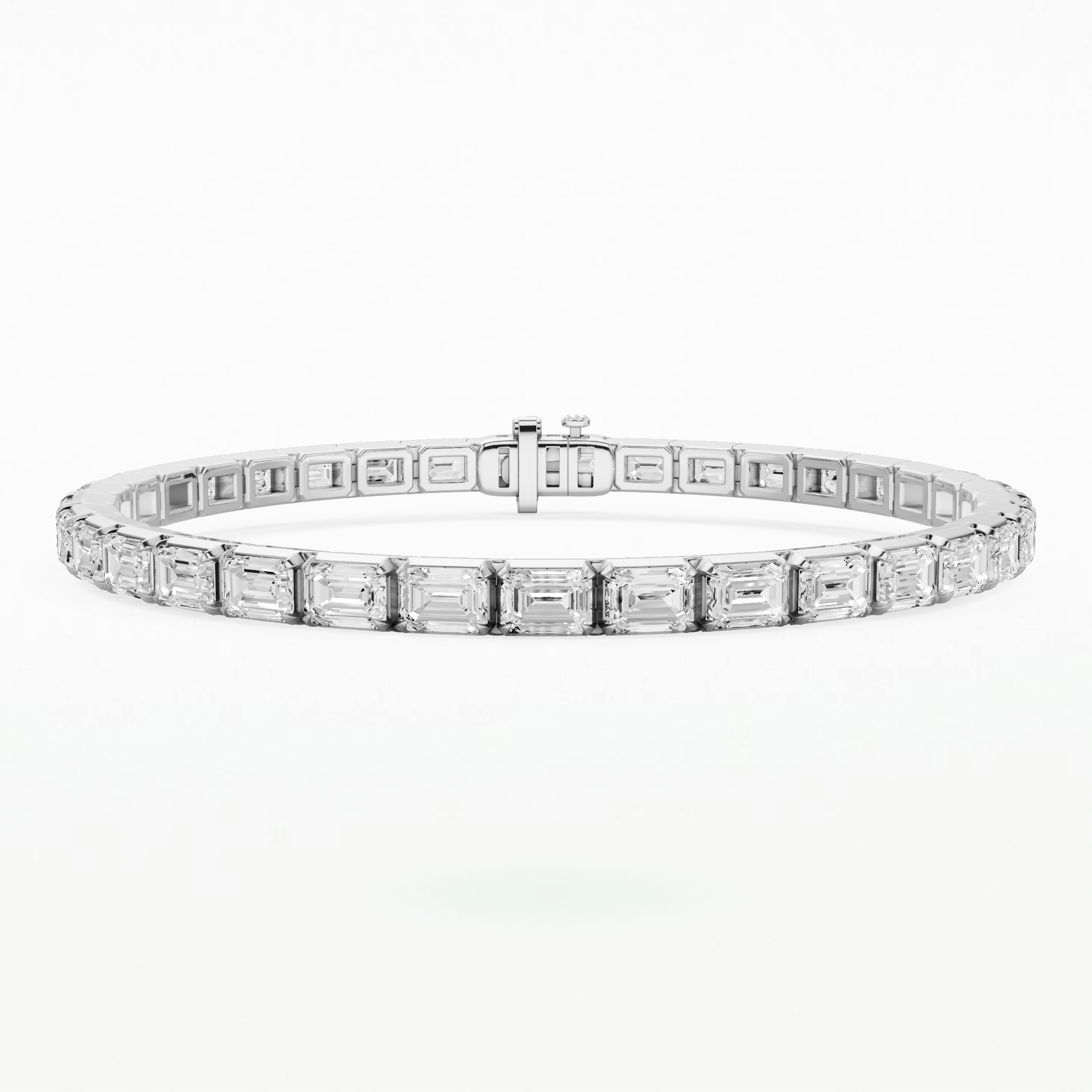 Le Chocolat Horizontal Tennis Bracelet-Emerald Cut