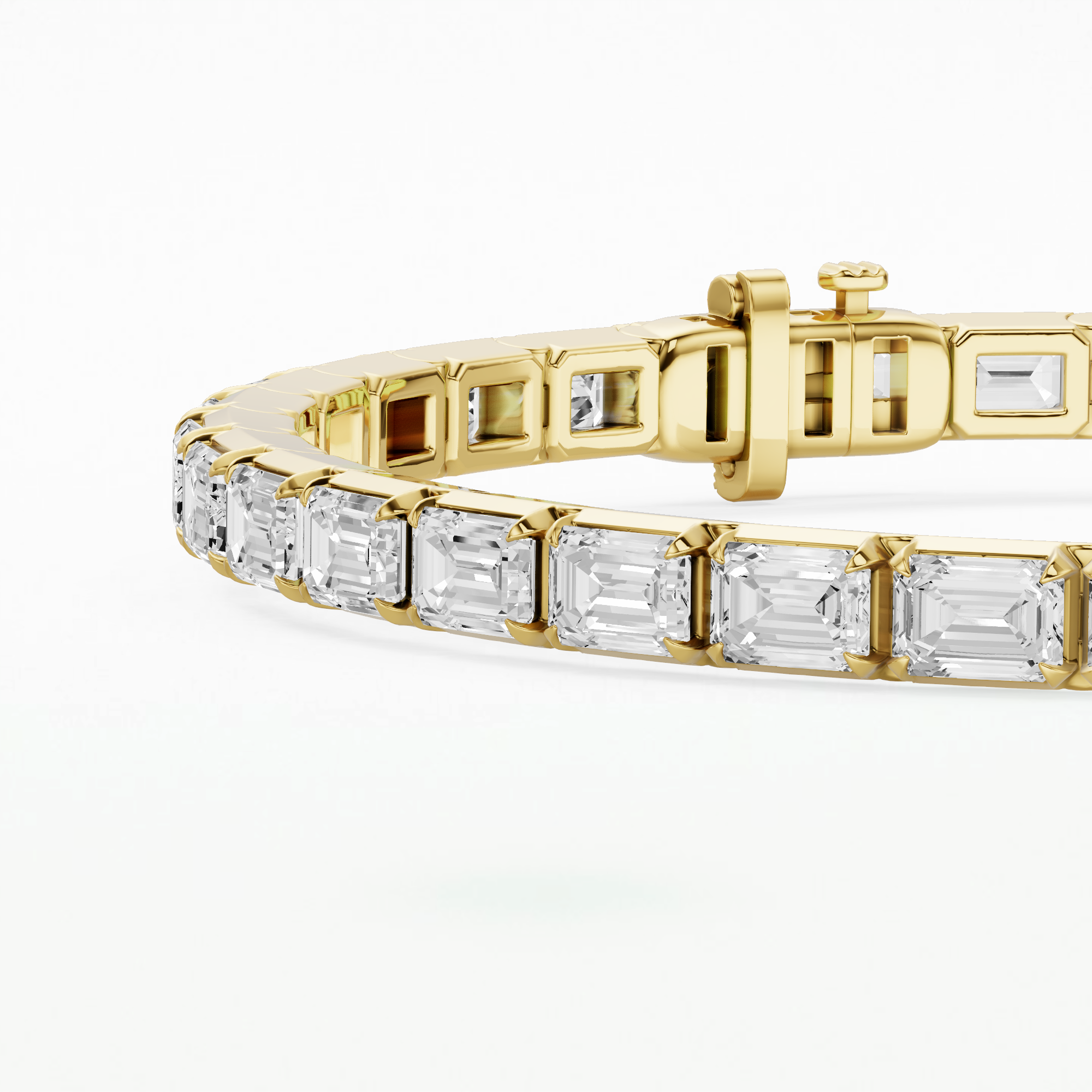 Le Chocolat Horizontal Tennis Bracelet-Emerald Cut