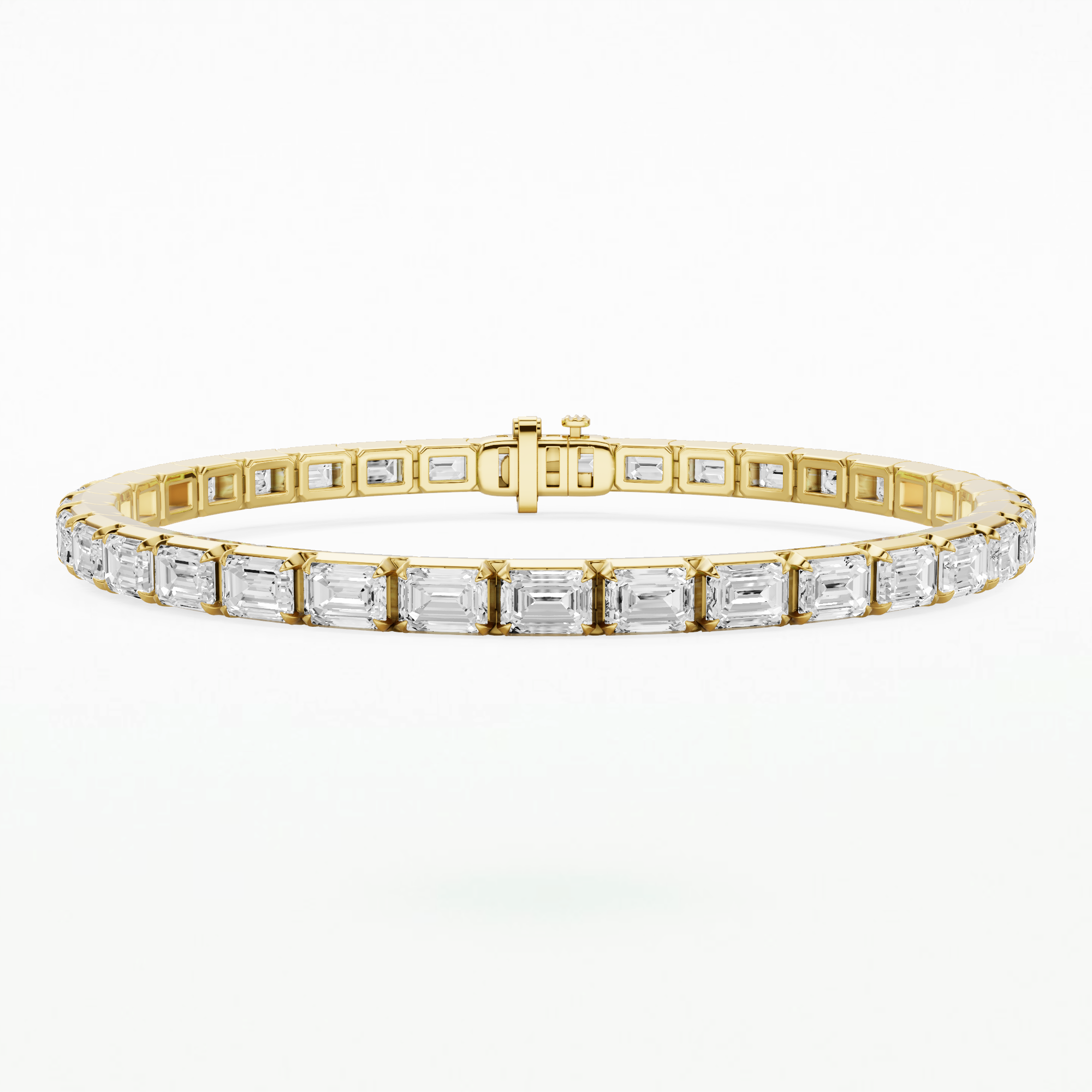 Le Chocolat Horizontal Tennis Bracelet-Emerald Cut