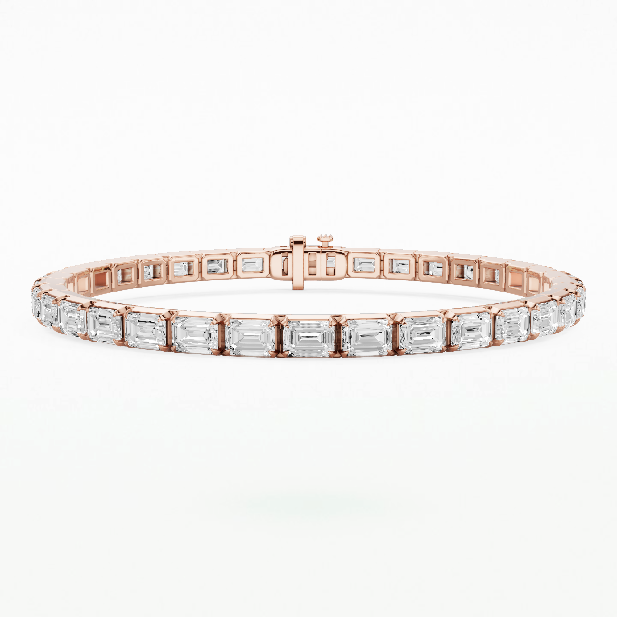Le Chocolat Horizontal Tennis Bracelet-Emerald Cut