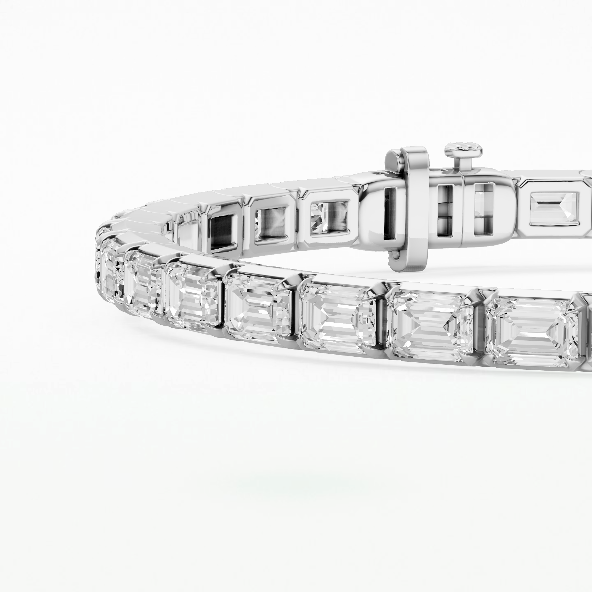 Le Chocolat Horizontal Tennis Bracelet-Emerald Cut