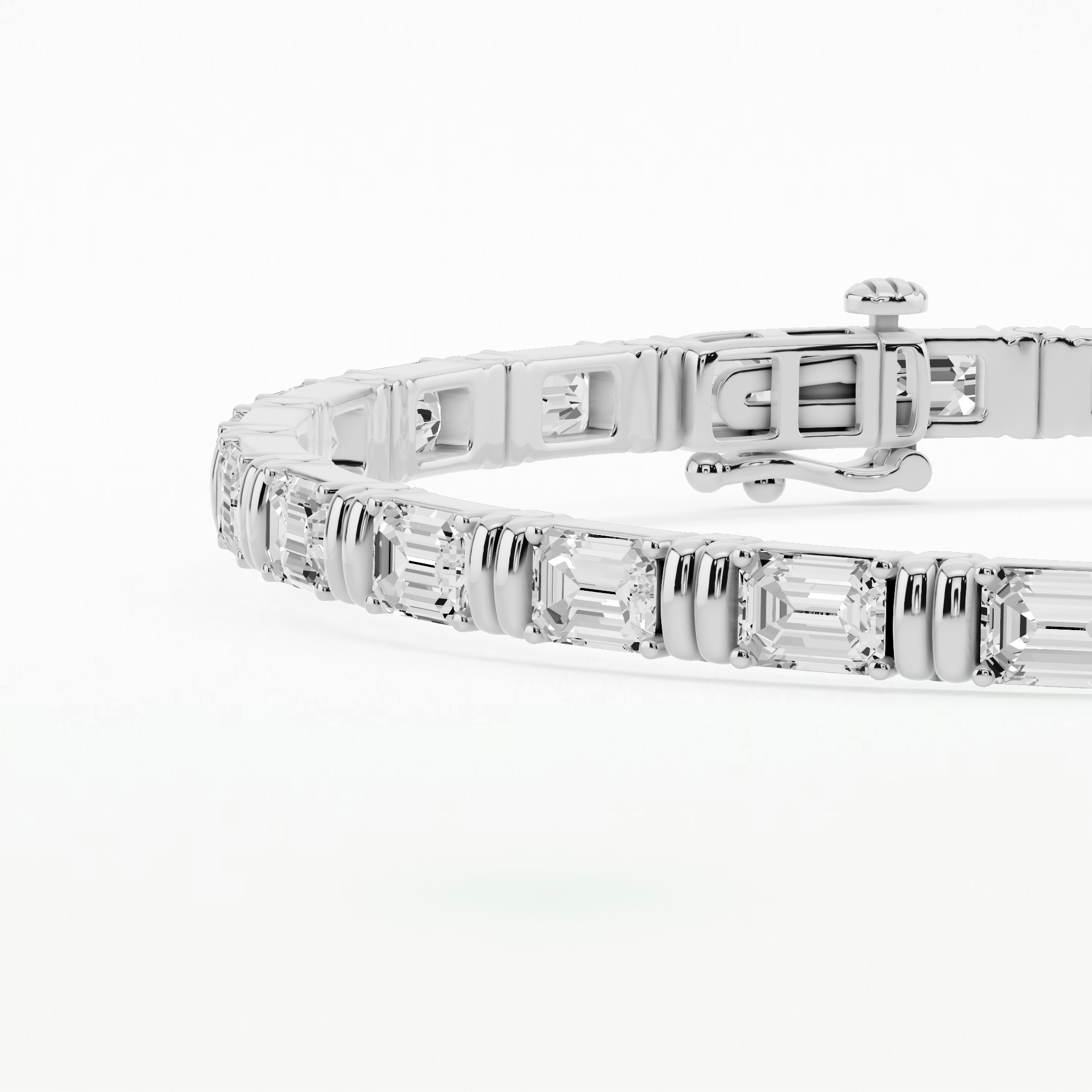 The Double Bar Tennis Bracelet-Emerald Cut