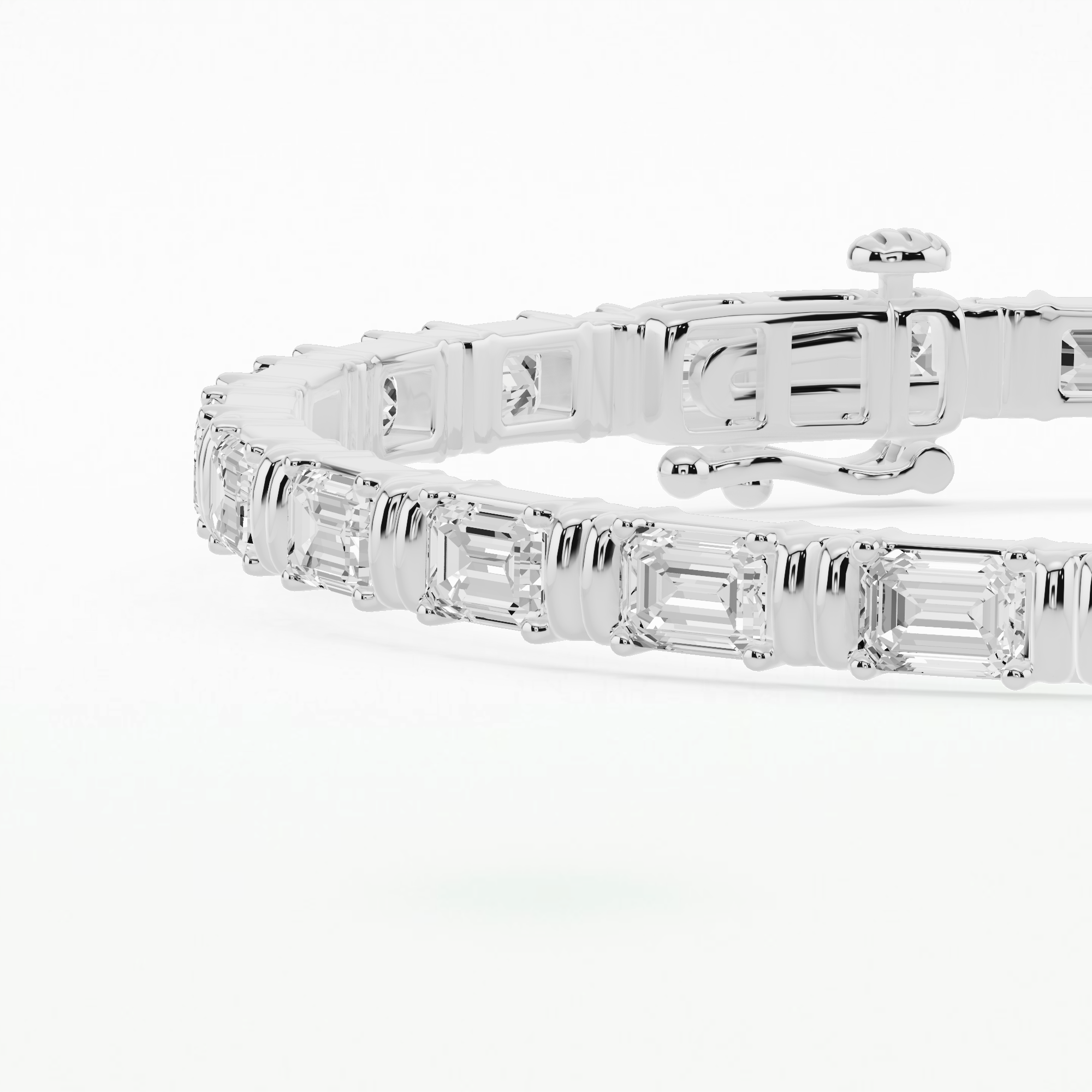 The Double Bar Tennis Bracelet-Emerald Cut