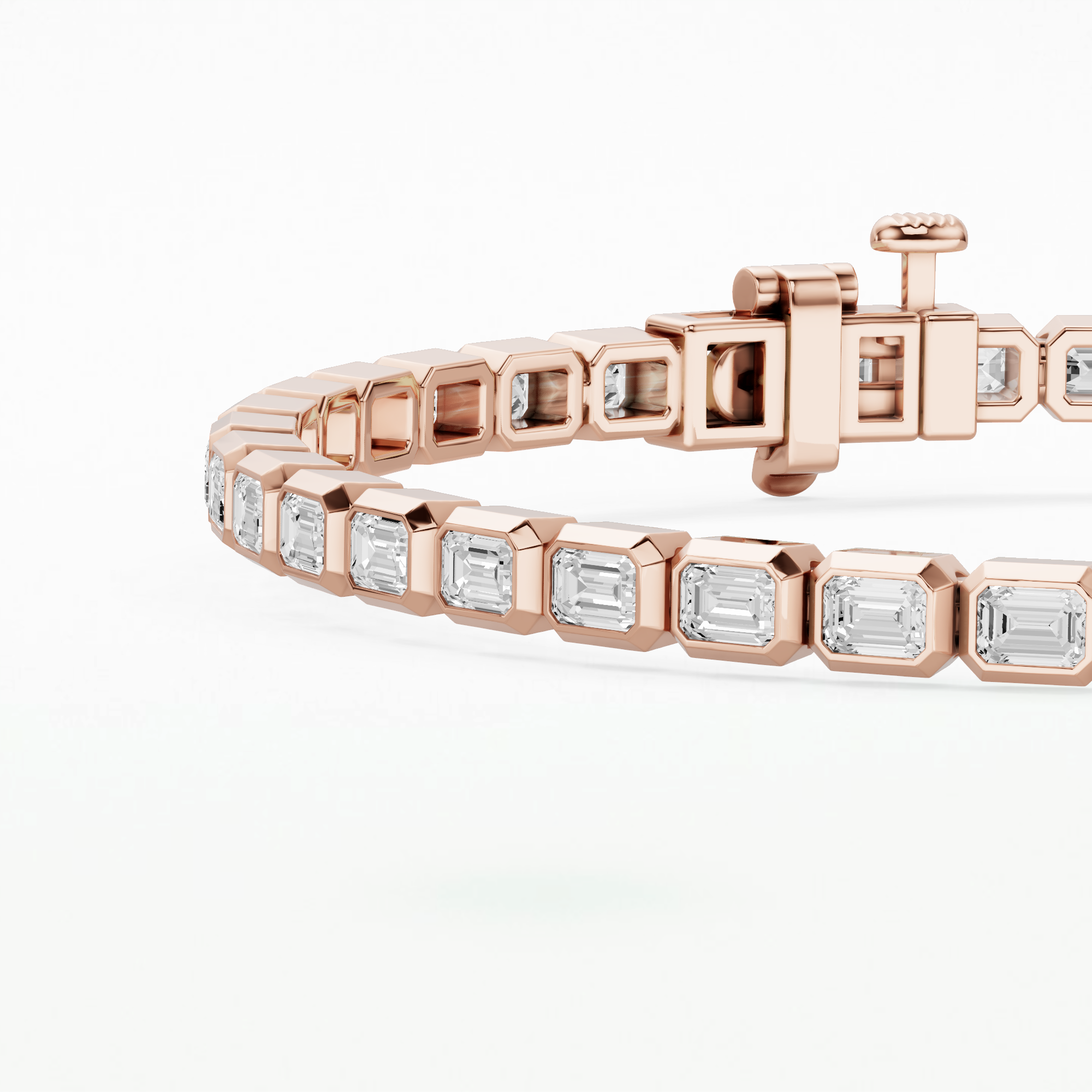Stream Tennis Bracelet-Emerald Cut