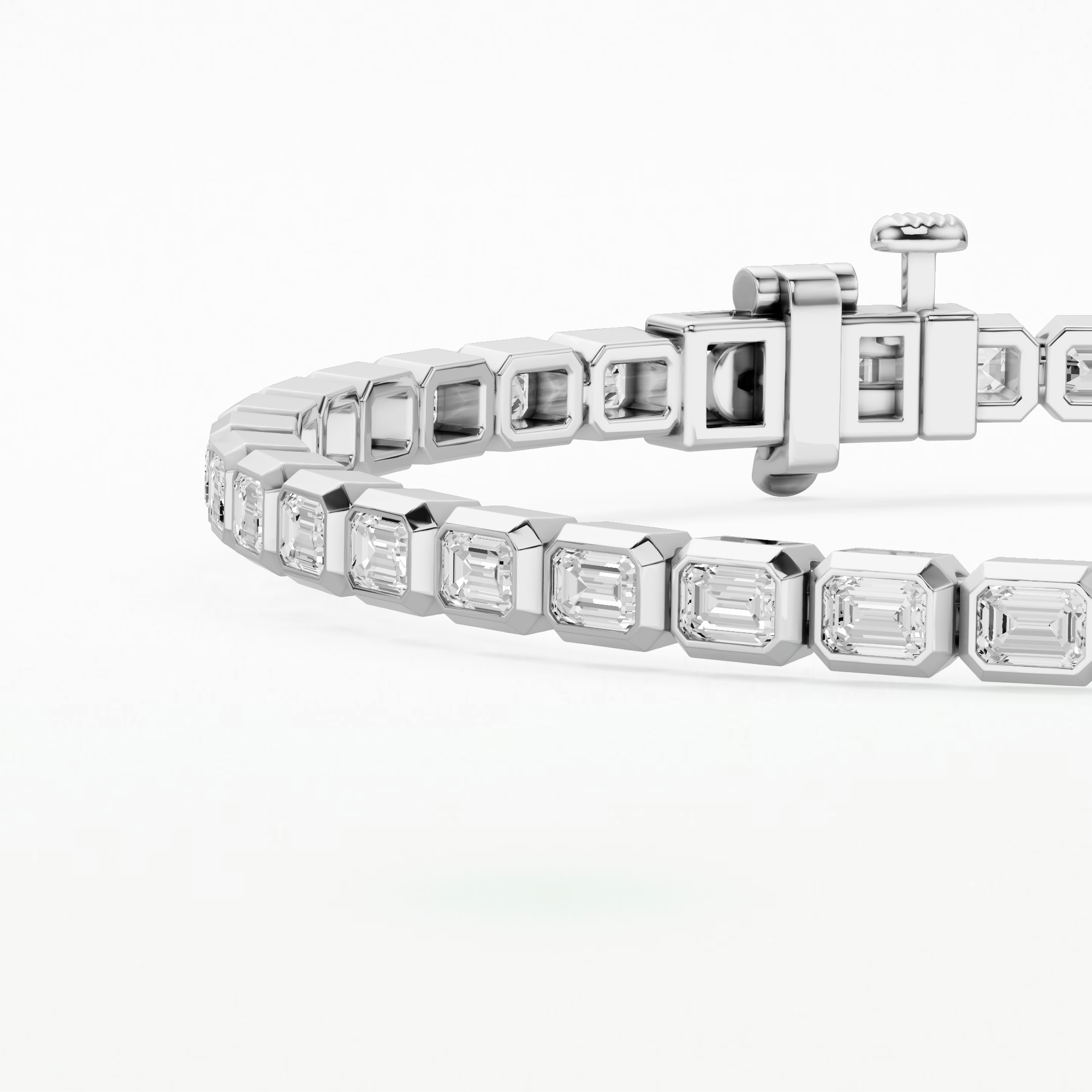 Stream Tennis Bracelet-Emerald Cut