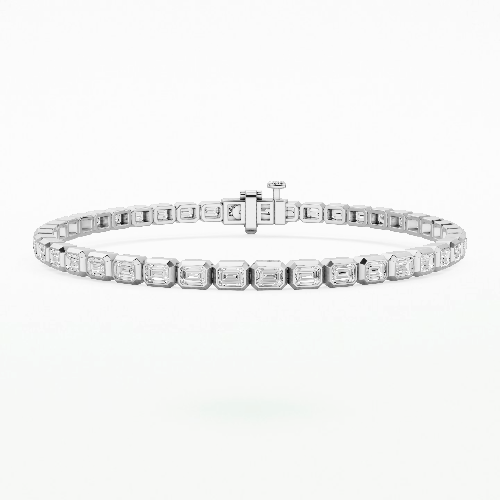 Stream Tennis Bracelet-Emerald Cut