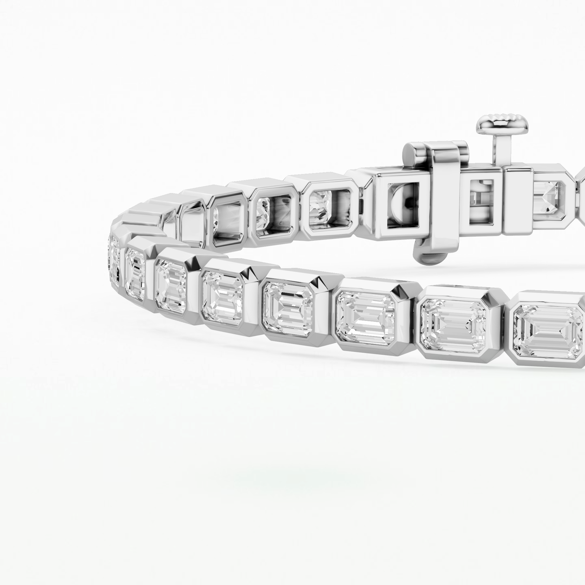 Stream Tennis Bracelet-Emerald Cut