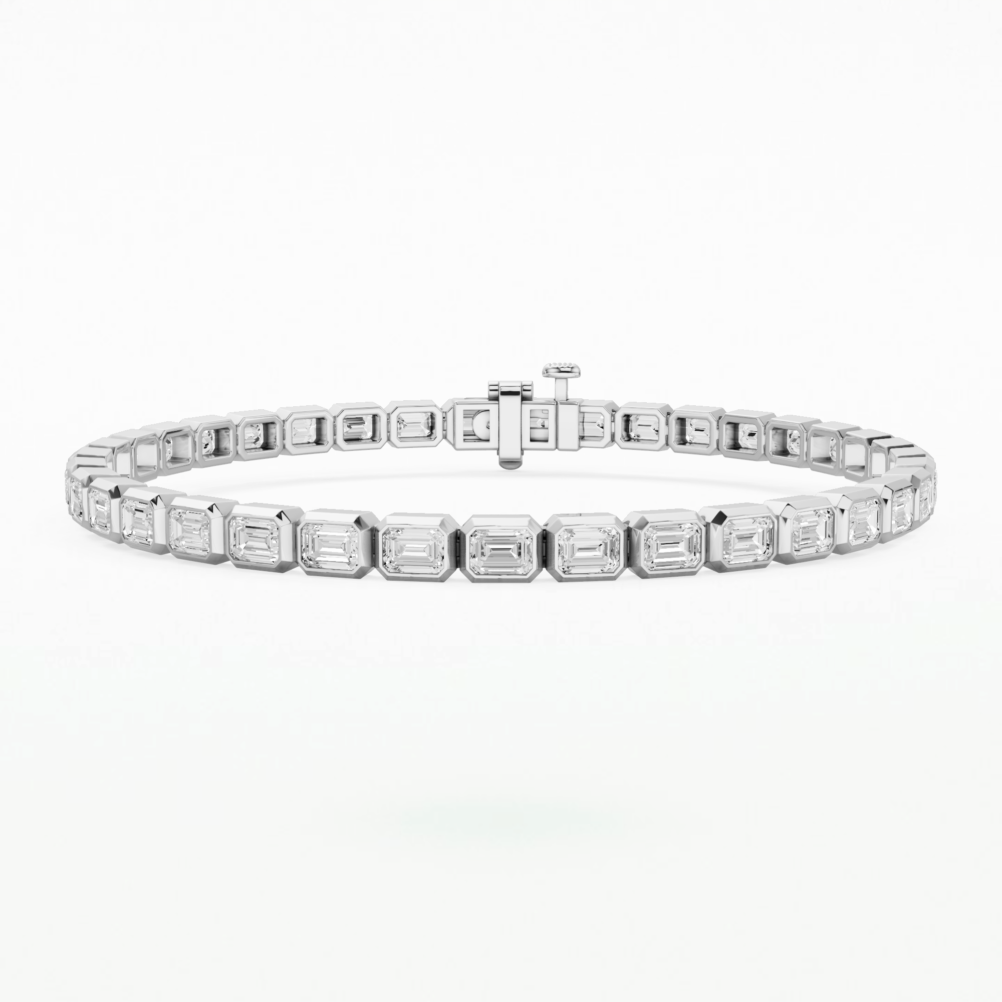 Stream Tennis Bracelet-Emerald Cut