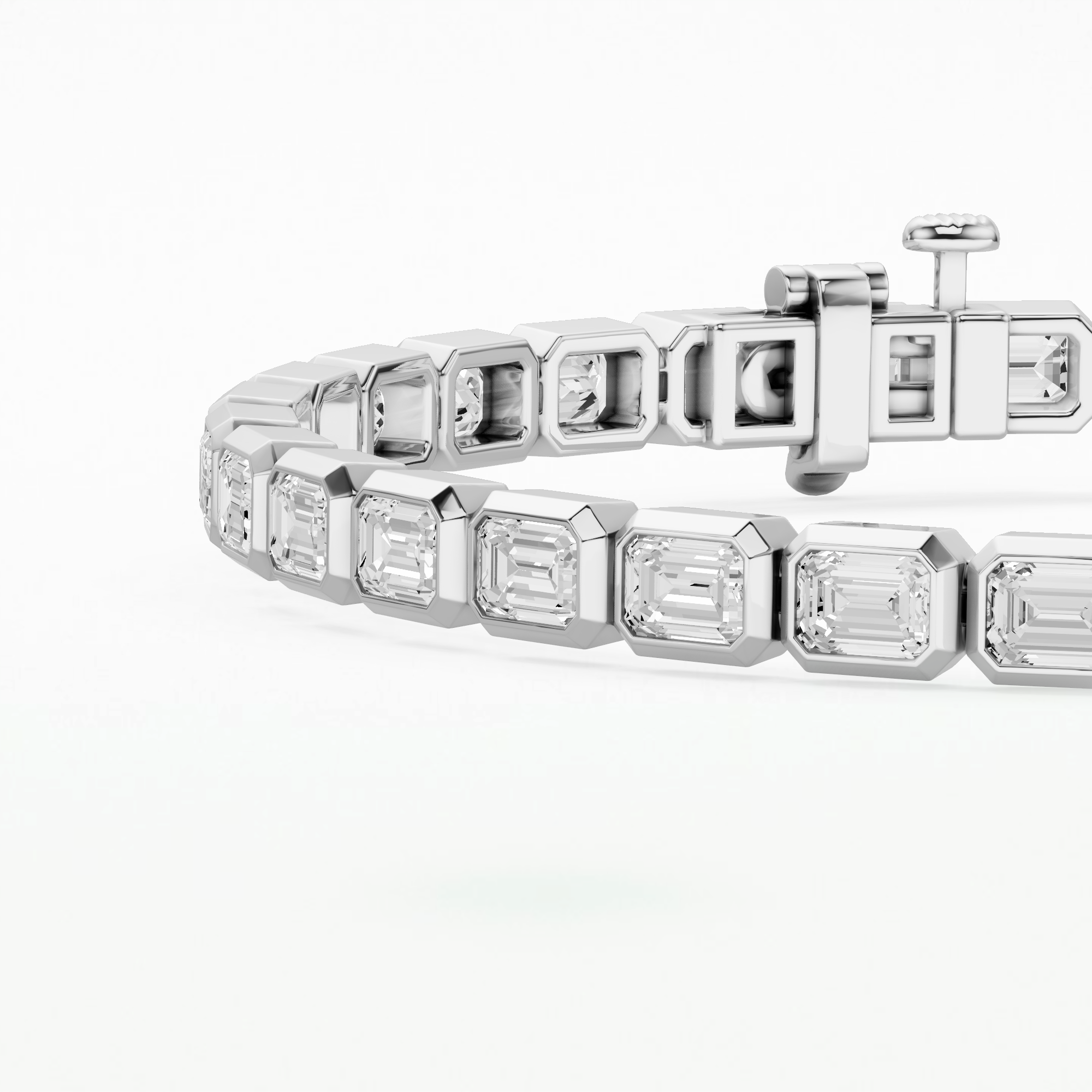 Stream Tennis Bracelet-Emerald Cut