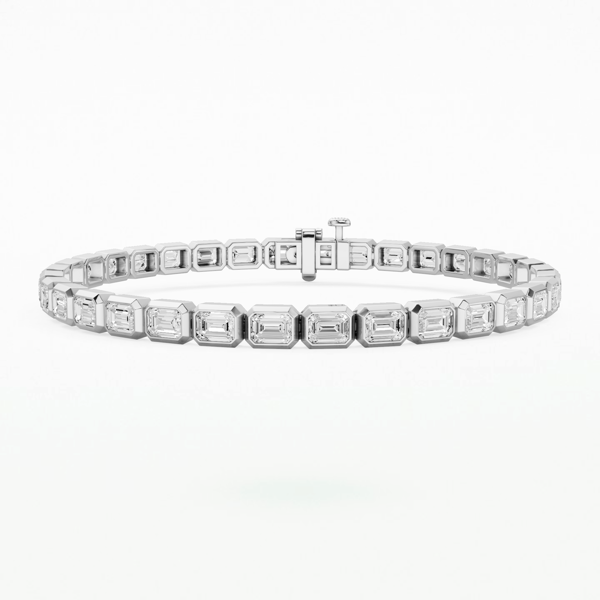 Stream Tennis Bracelet-Emerald Cut