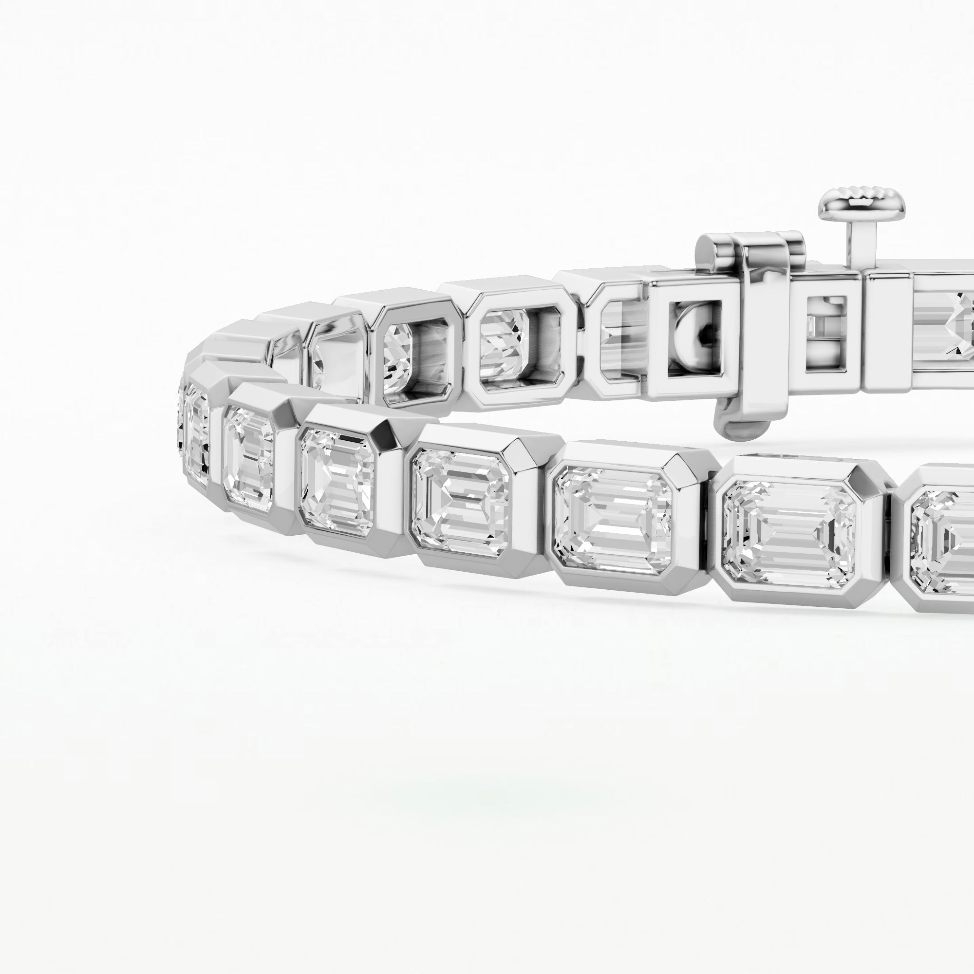 Stream Tennis Bracelet-Emerald Cut