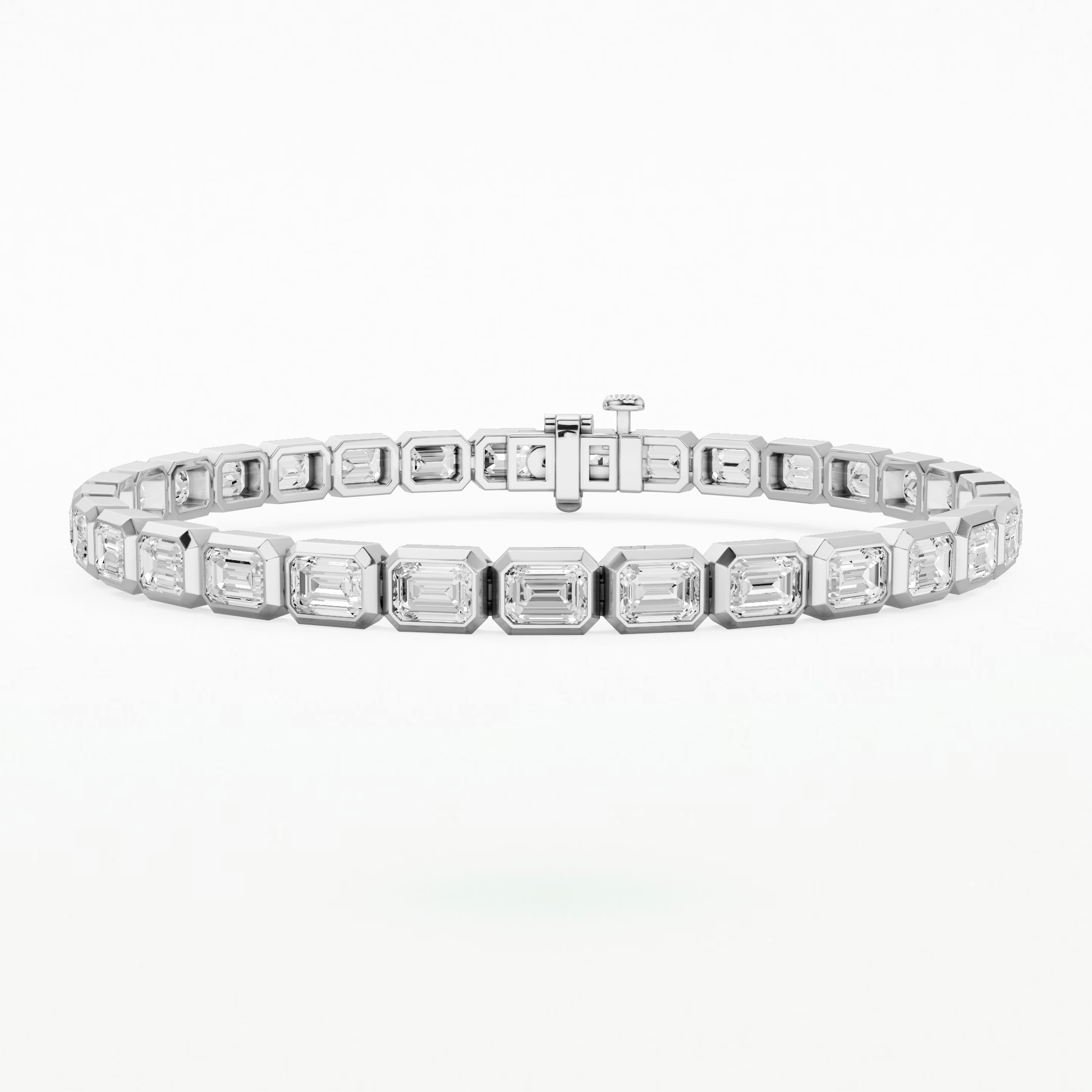 Stream Tennis Bracelet-Emerald Cut