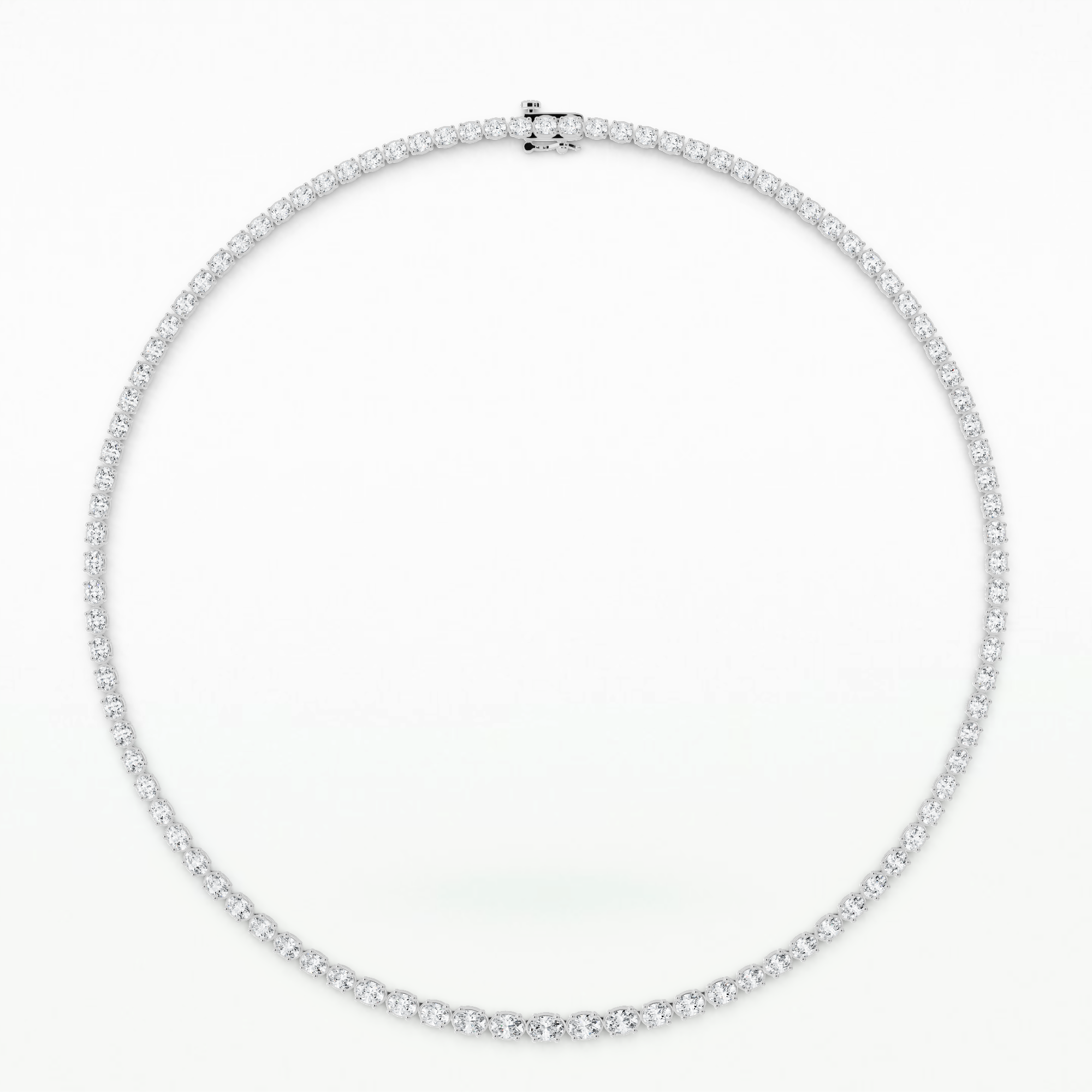 Classic Fancy-Shape Tennis Necklace-Oval