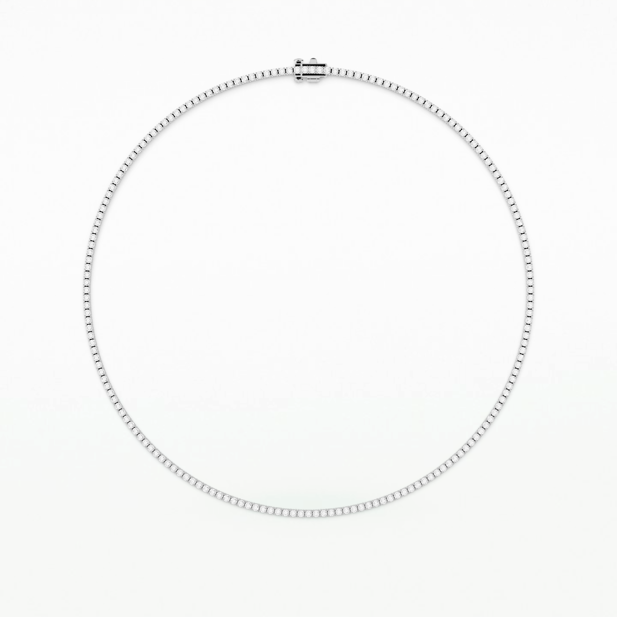 Radiant Grace Classic Tennis Necklace-Round