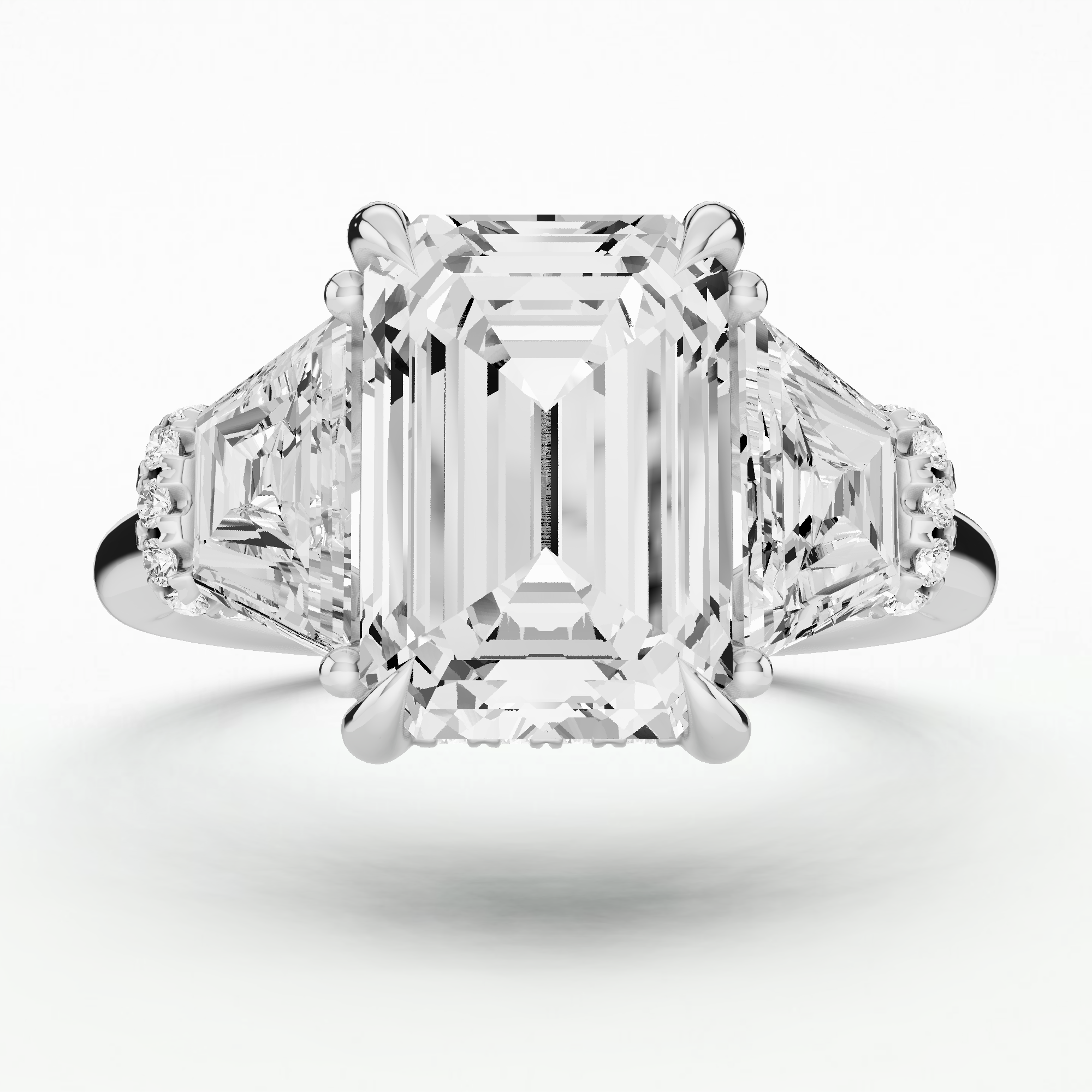 The Hidden Halo Classic Triad Ring-Emerald Cut