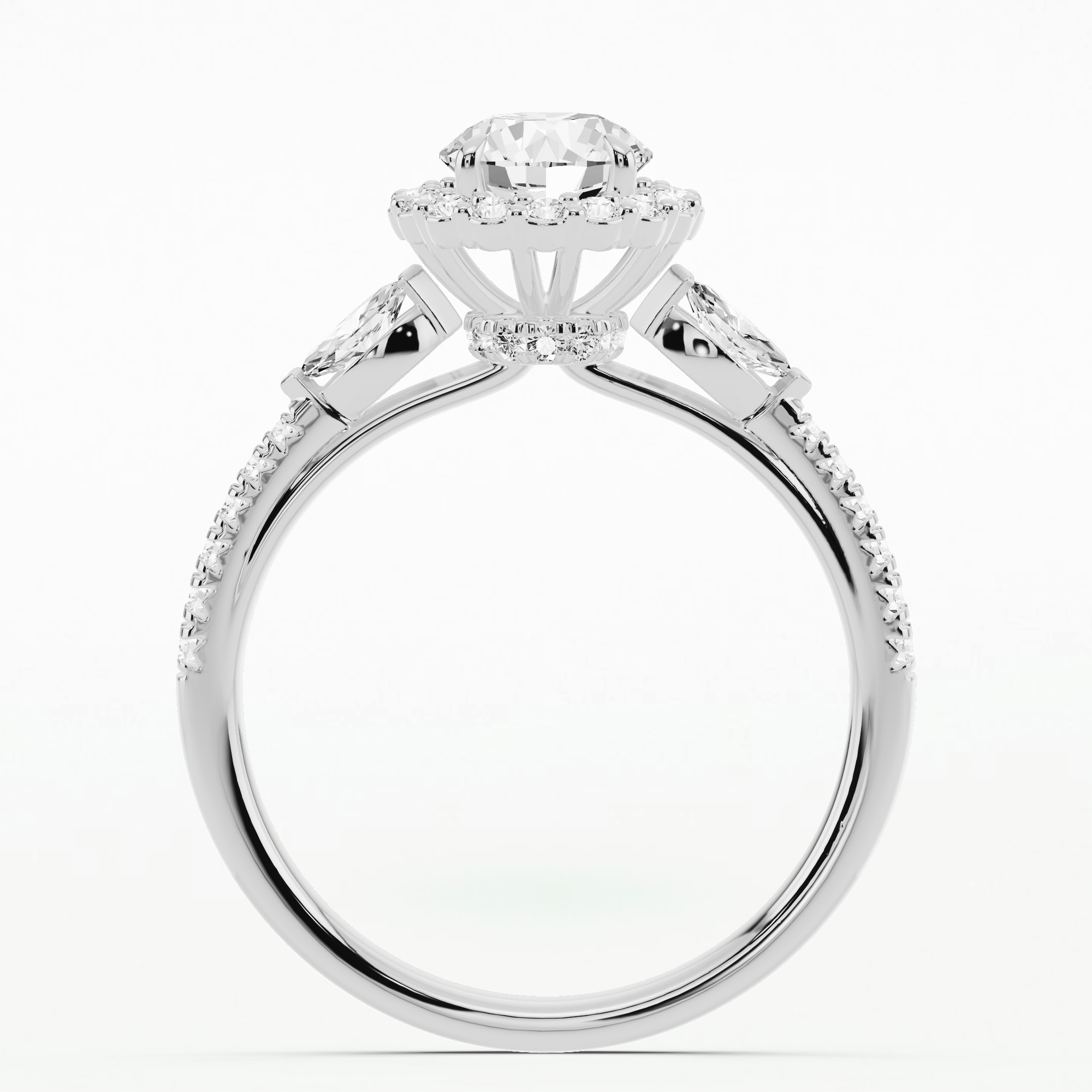 Kathryn Three Stone Solitaire Diamond Ring-Round