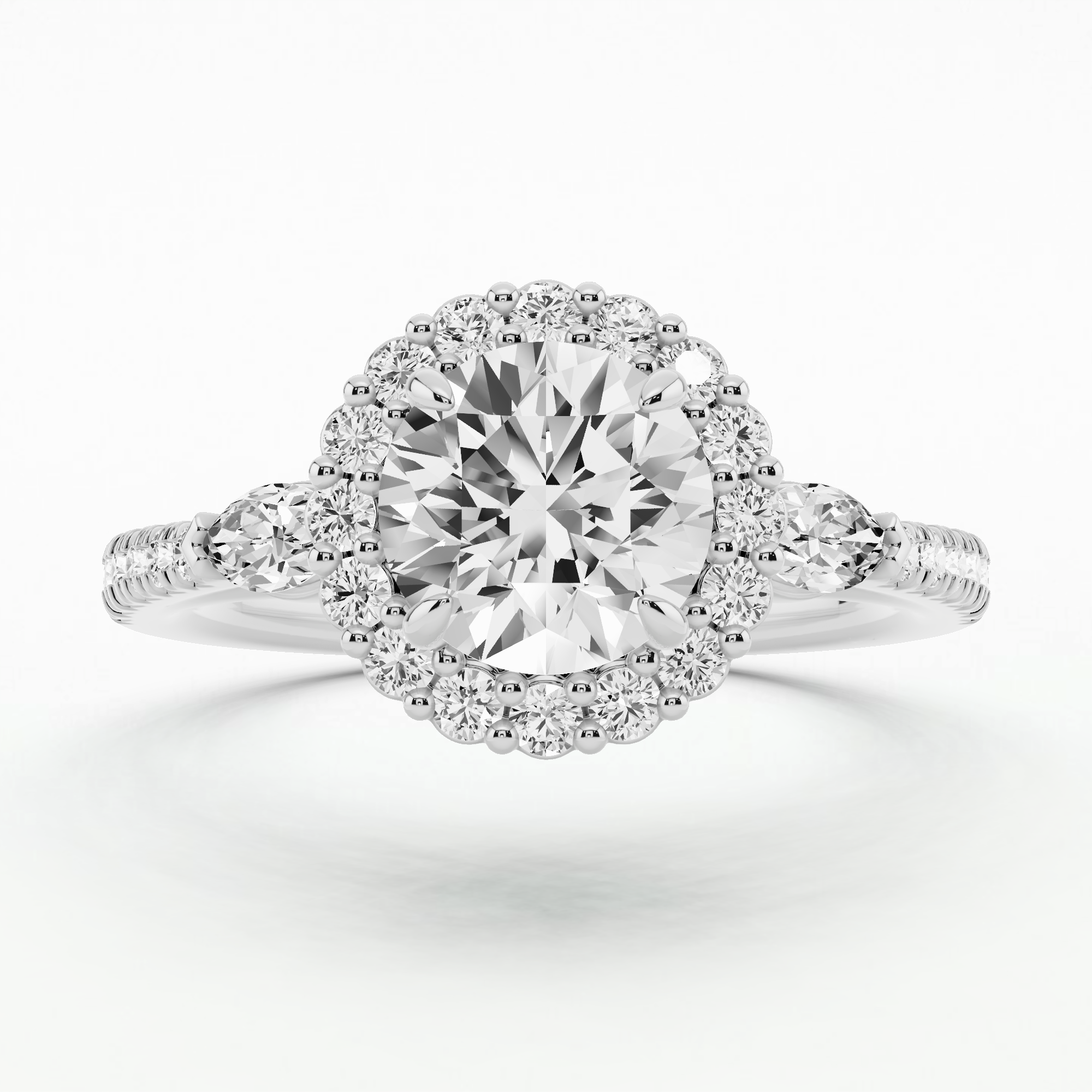 Kathryn Three Stone Solitaire Diamond Ring-Round