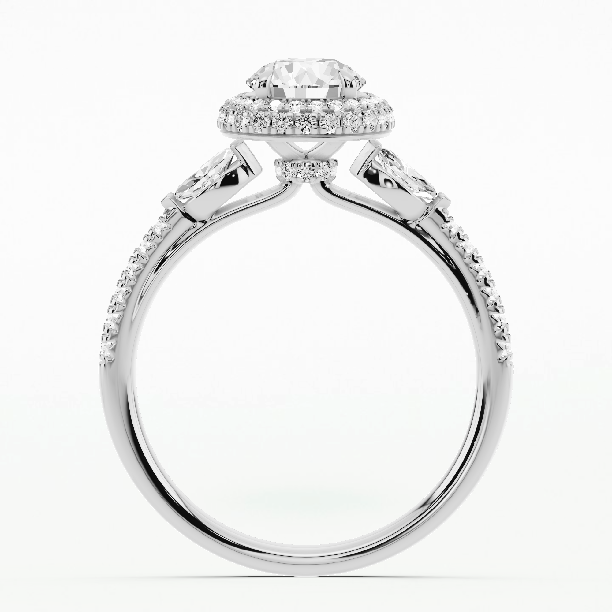 Lailah Three Stone Solitaire Diamond Ring-Round